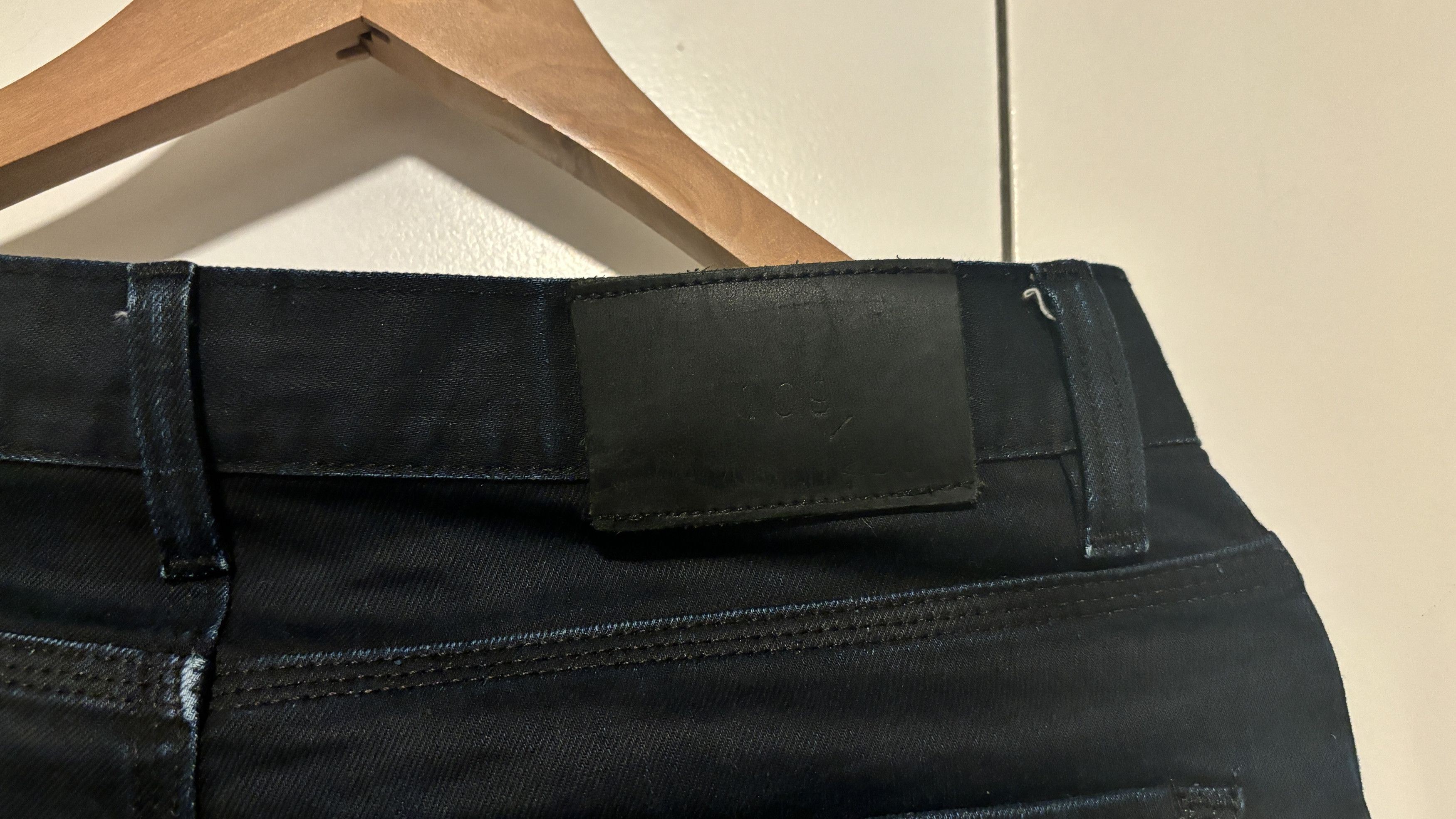 Raleigh Denim Slim Fit Raw Denim Button Fly Black Jeans Indigo Undertones Size US 30 / EU 46 - 6 Thumbnail