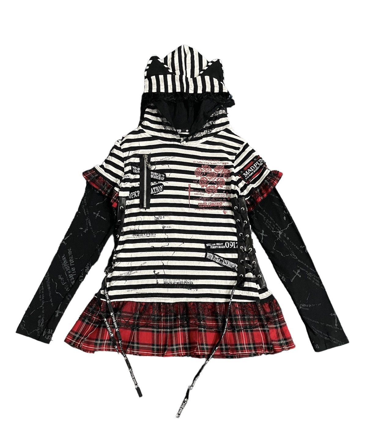 Japanese Brand 📌Binding Offer📌Vintage Mad Punk Girl Longsleeve Hoodie Size M / US 6-8 / IT 42-44 - 1 Thumbnail