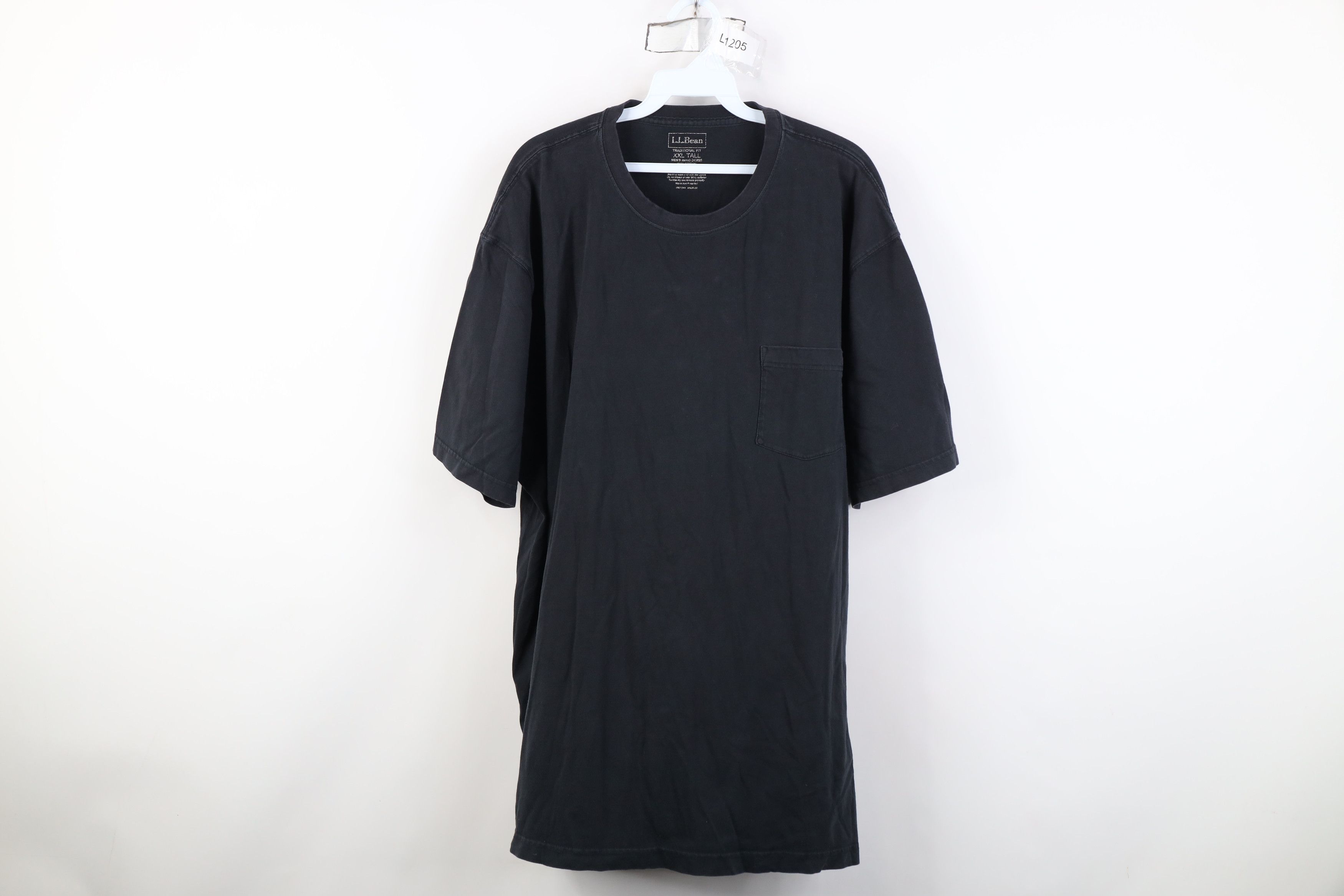 L.L. Bean Vintage Y2K LL Bean Blank Cotton Pocket T-Shirt Black Size US XXL / EU 58 / 5 - 1 Thumbnail