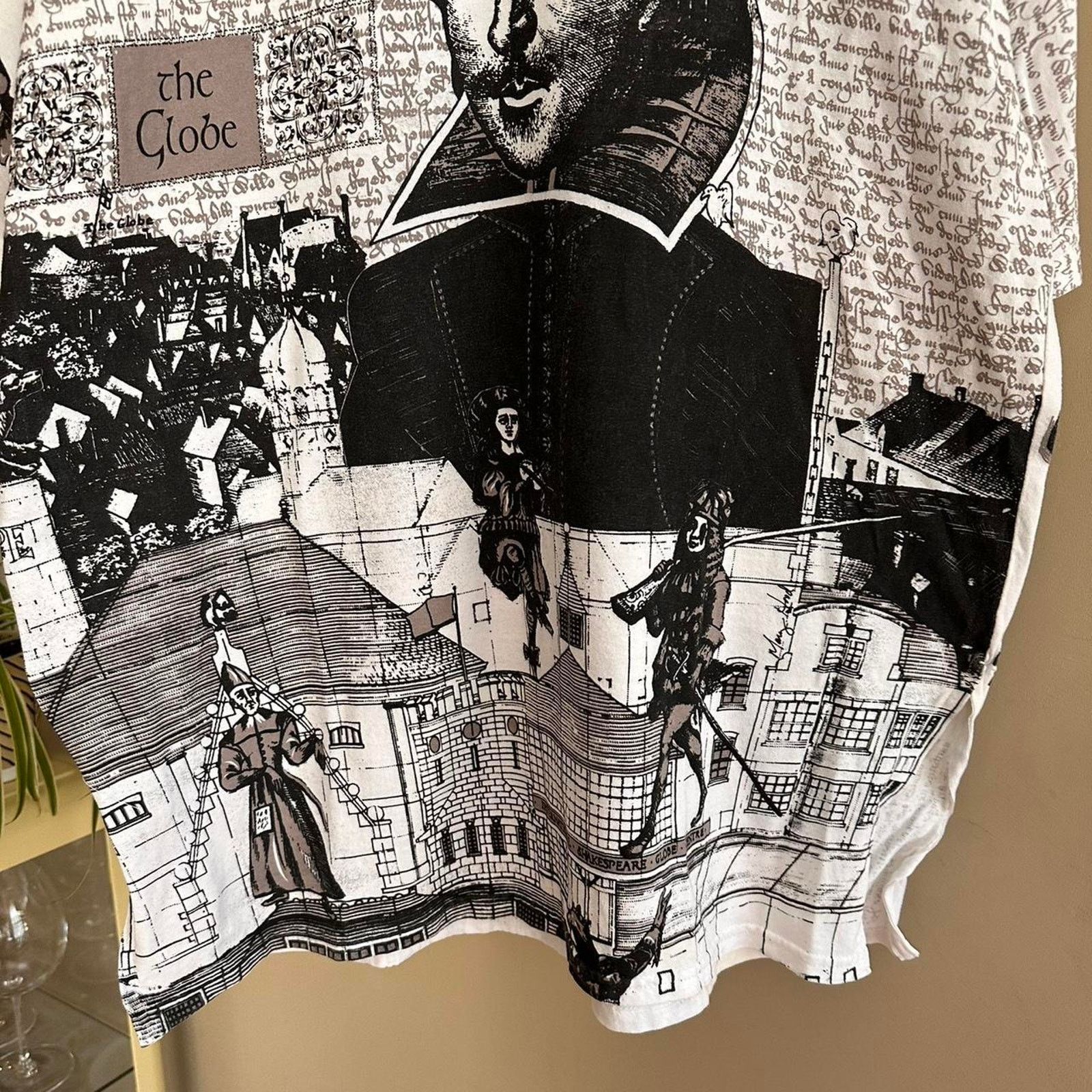 Gildan × Vintage Vintage Shakespeare All Over Print Shirt Size US XL / EU 56 / 4 - 4 Thumbnail