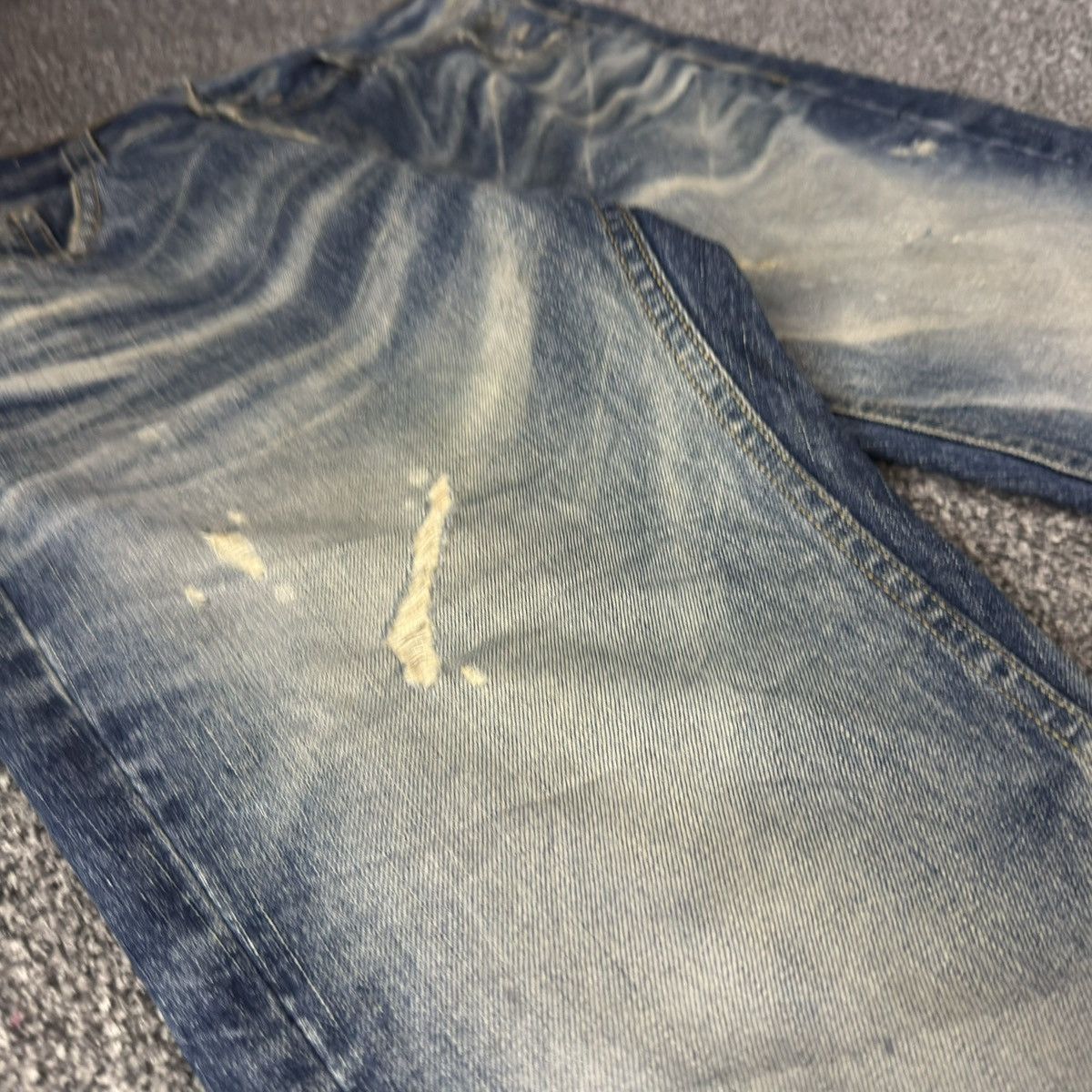 Tornado Mart Flared 🔥🇯🇵 Vintage 90s Diggity Distressed Whisker Jeans Denim Size US 32 / EU 48 - 6 Thumbnail