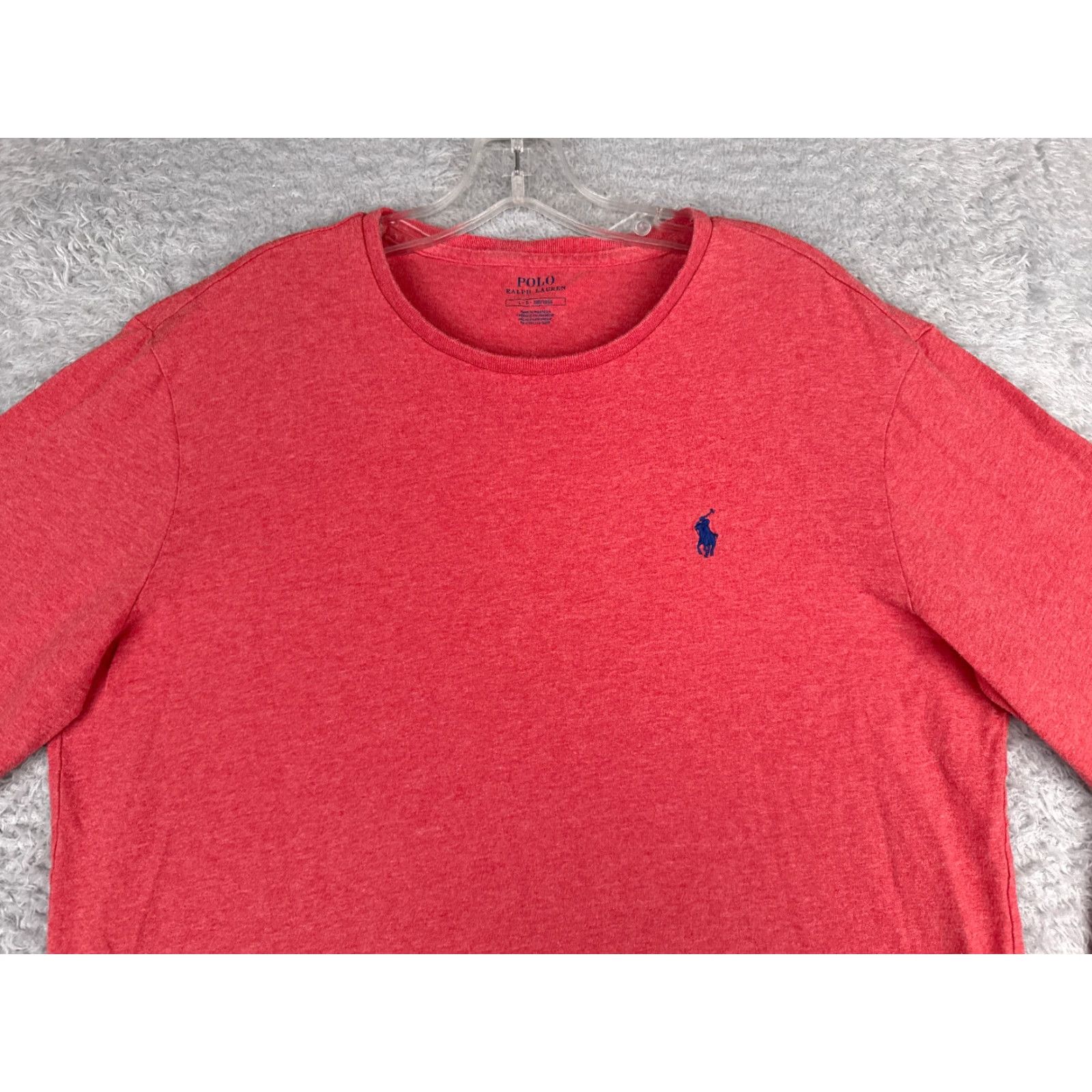 Ralph Lauren RALPH LAUREN Polo Shirt Adult Large Pink Long Sleeve Crew Neck 100% Cotton Slim Embroidered Logo Mens Size US L / EU 52-54 / 3 - 4 Thumbnail