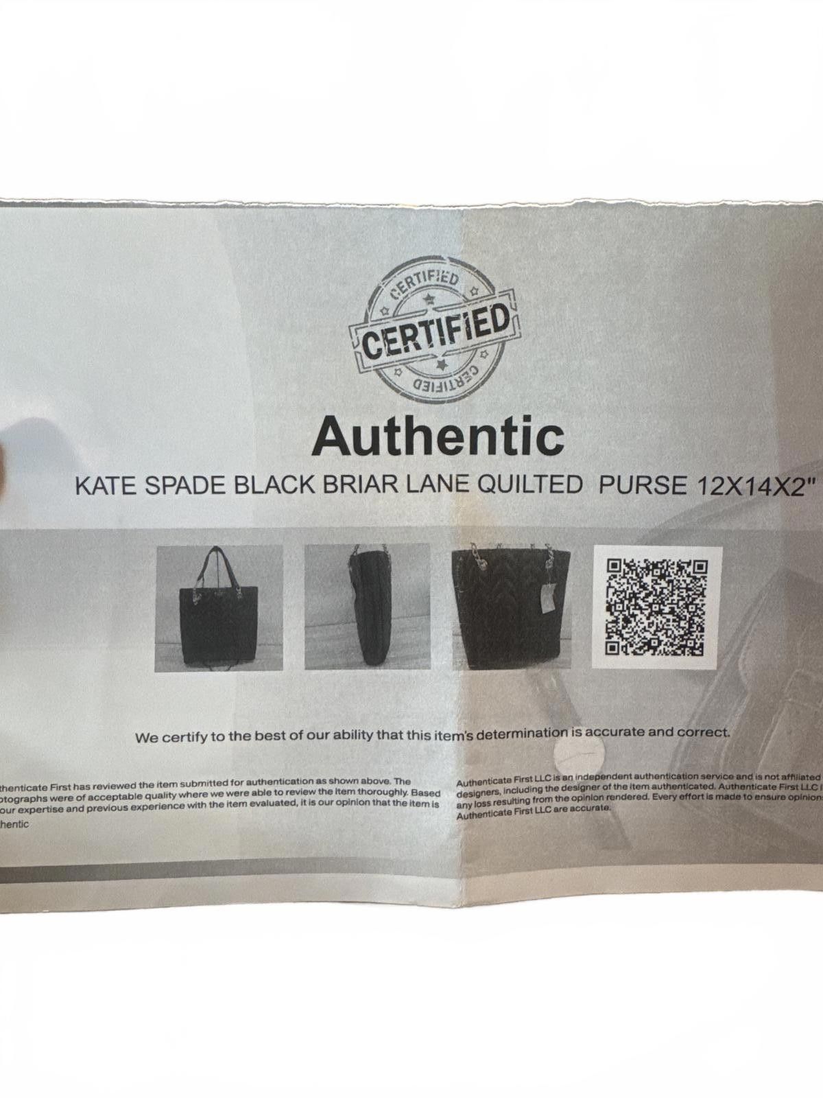 Other Kate Spade Briar Lane Quilted Black Purse 12 x 14 x 2 Size ONE SIZE - 5 Thumbnail