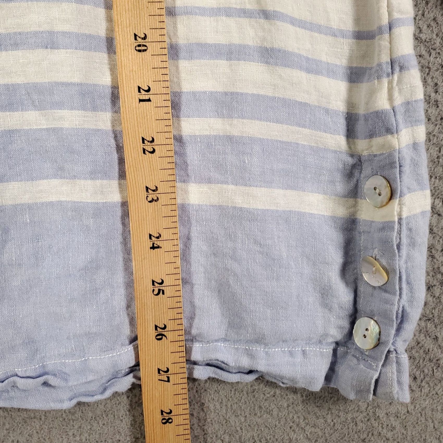 Vintage Sigrid Olsen Linen Top Womens Size Small Light Blue White V Neck Popover Tunic Blouse Shirt Size S / US 4 / IT 40 - 2 Thumbnail