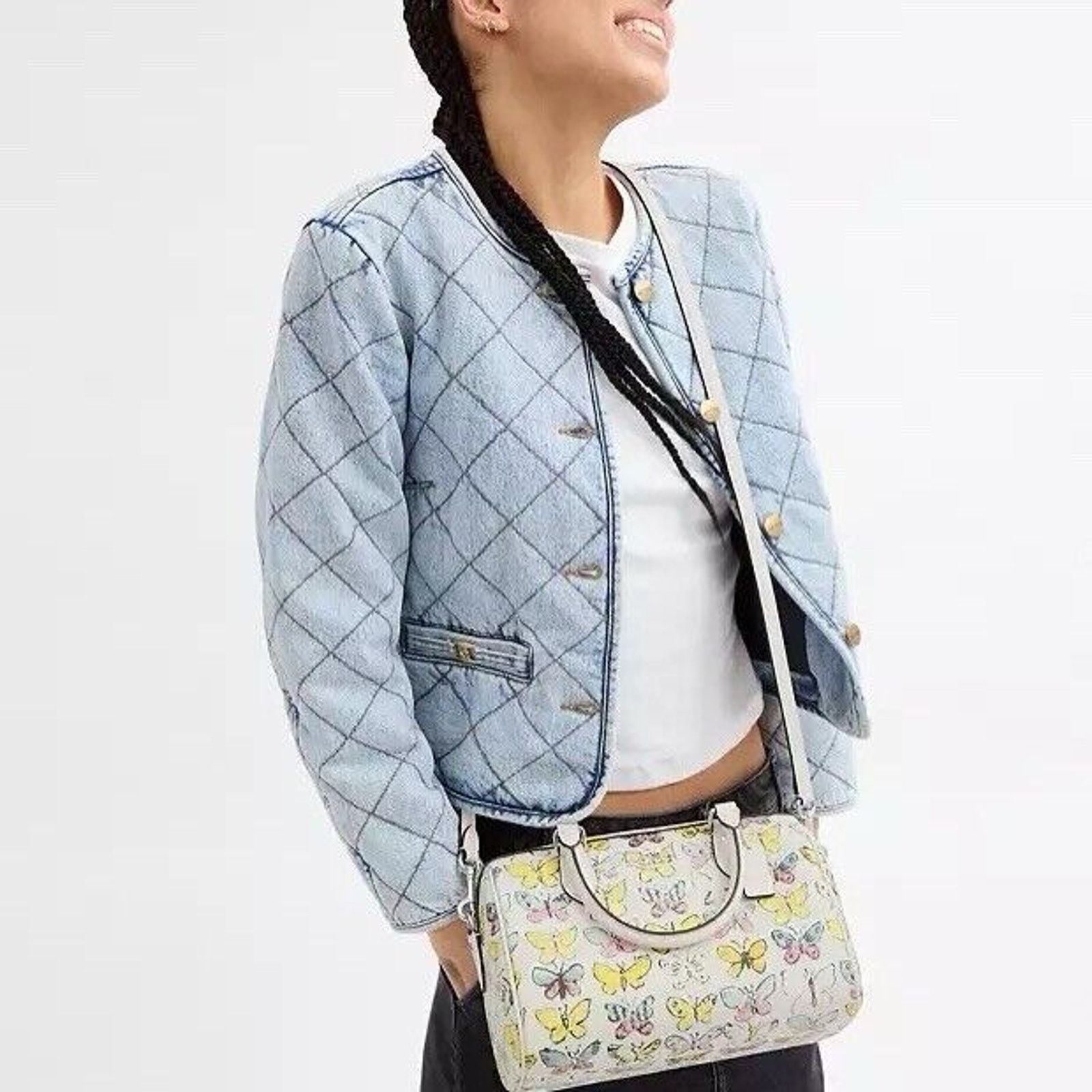 Coach NWT Coach Rowan Satchel Bag With Butterfly CAK07 Size ONE SIZE - 5 Thumbnail