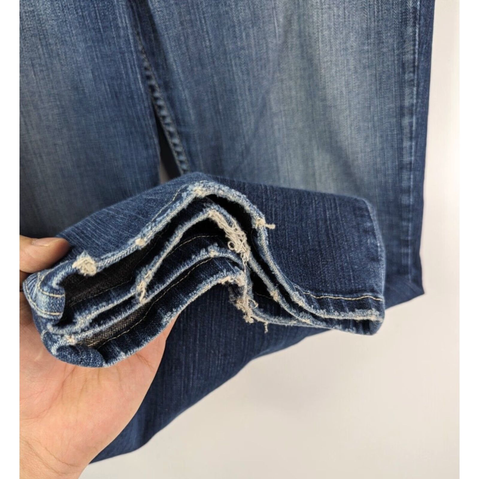 Vintage Buckle Jeans Women Buckle BKE Harlow Stretch Distressed Denim Blue 32x29.5 Bootcut 5-Pocket Regular Size 32 Womens Jeans Blue Size 24" / US 00 / IT 34 - 3 Thumbnail