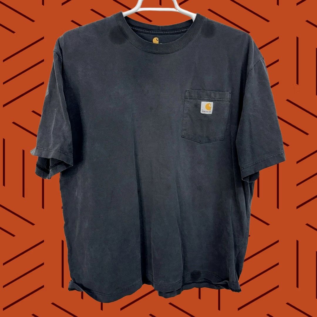 Carhartt VINTAGE Carhartt K87-BLK Men XL Workwear Pocket Short Sleeve T-Shirt THRASHED STAINED Size US XL / EU 56 / 4 - 1 Thumbnail