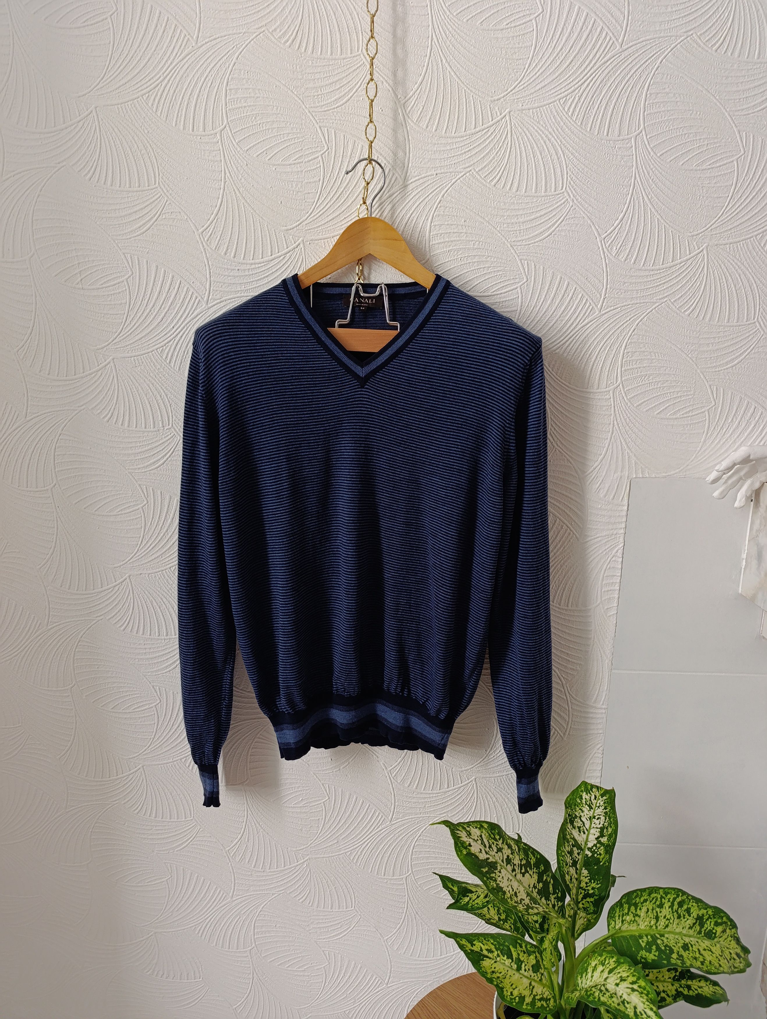 Canali CANALI MENS MERINO WOOL SWEATER SIZE 54 Size US L / EU 52-54 / 3 - 1 Thumbnail