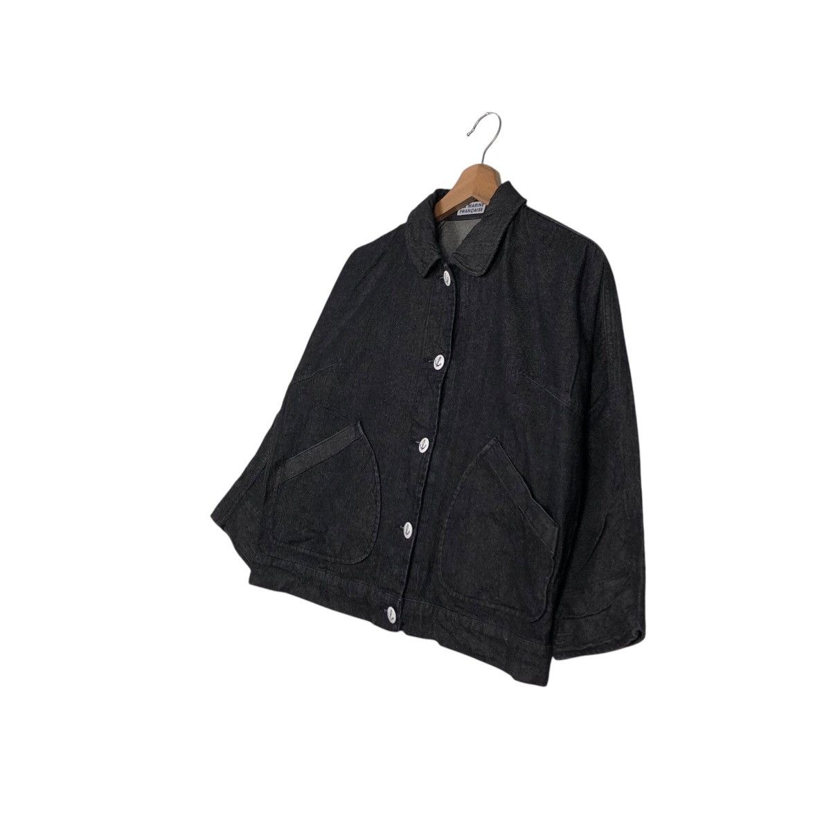 45rpm 📌Vintage Cropped Denim Jacket Worker La Marine Francaise Size US M / EU 48-50 / 2 - 3 Thumbnail