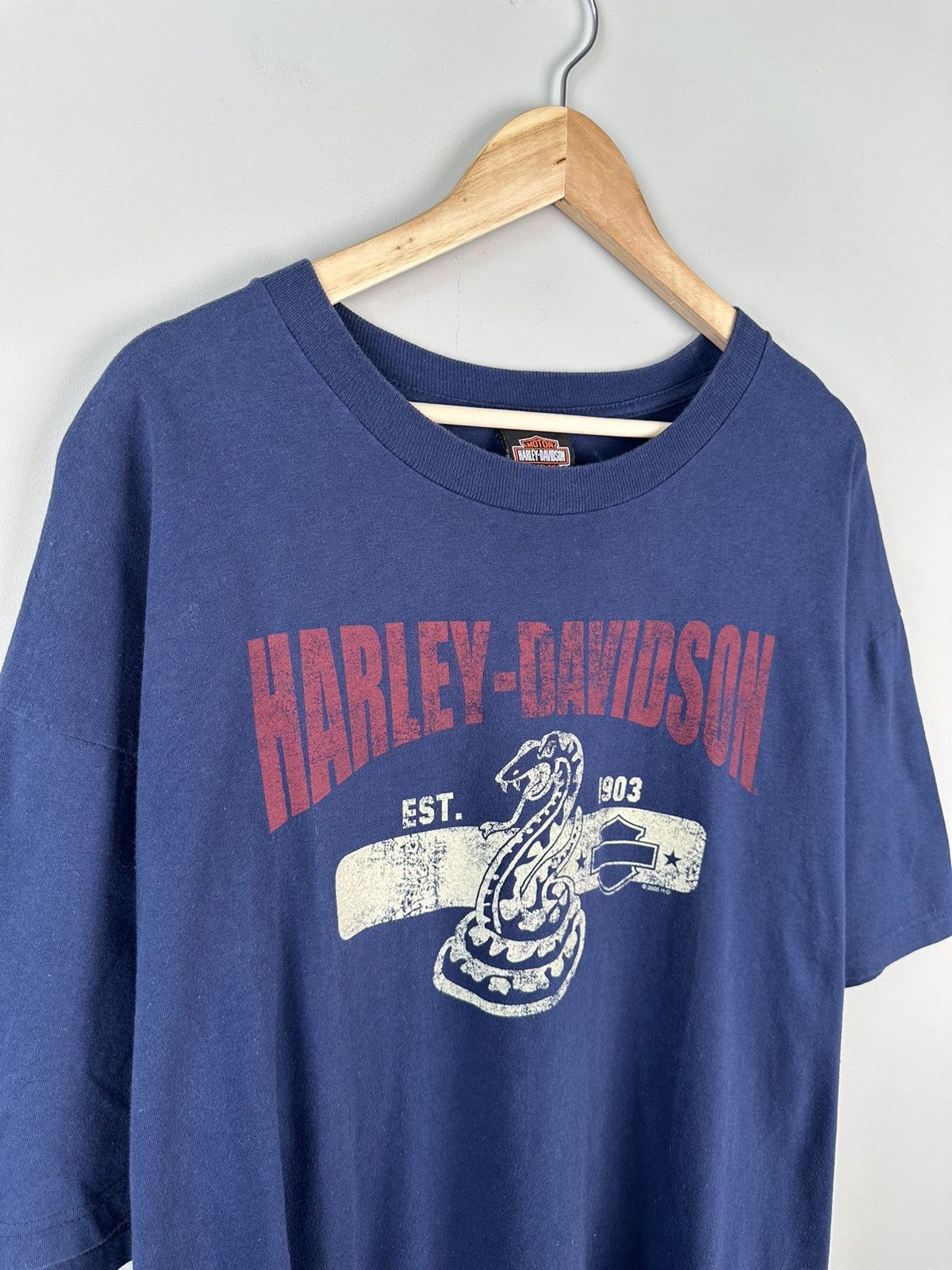 Harley Davidson Crazy Vintage Y2k Harley Davidson Snake Tee Oversized Size US XXL / EU 58 / 5 - 4 Thumbnail