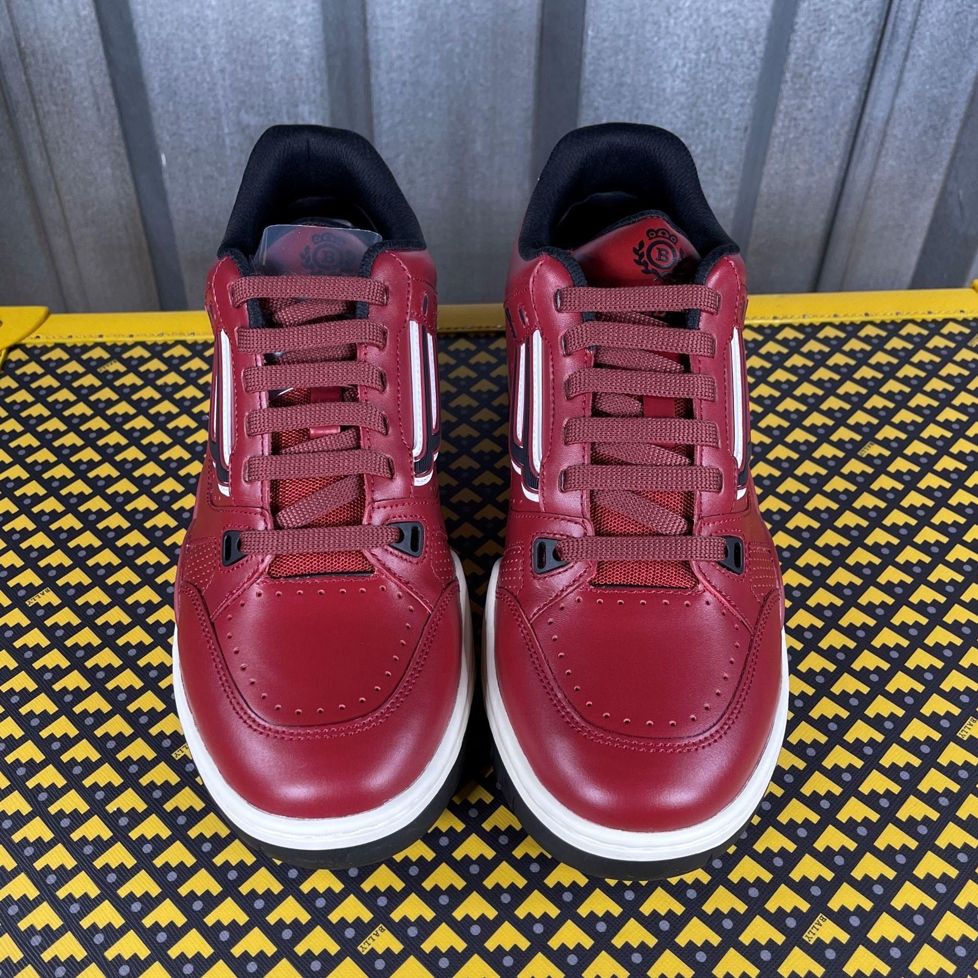 Bally Bally Kuba Red Calf Leather Low Top Sneakers US 7 Size US 7 / EU 40 - 3 Thumbnail