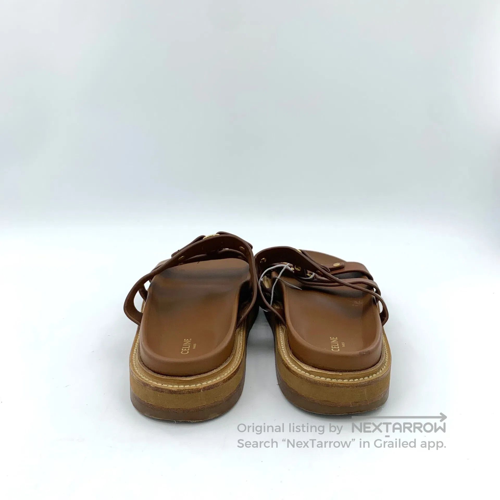 Celine CELINE Dark Brown Leather Triumph Arch Buckle Casual Flat Size US 8.5 / IT 38.5 - 4 Thumbnail