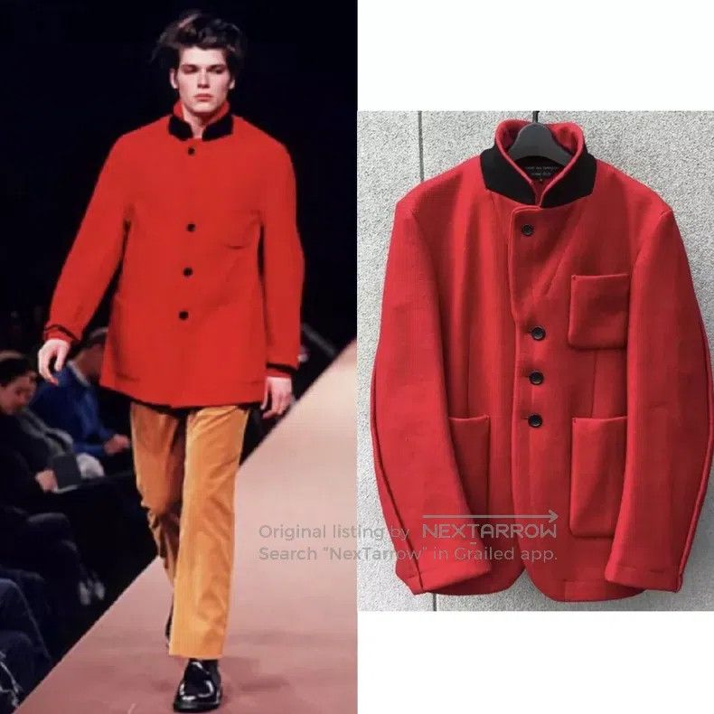 Comme des Garcons Comme Des Garcons Red Woolen Blazer Coat Size US M / EU 48-50 / 2 - 2 Thumbnail