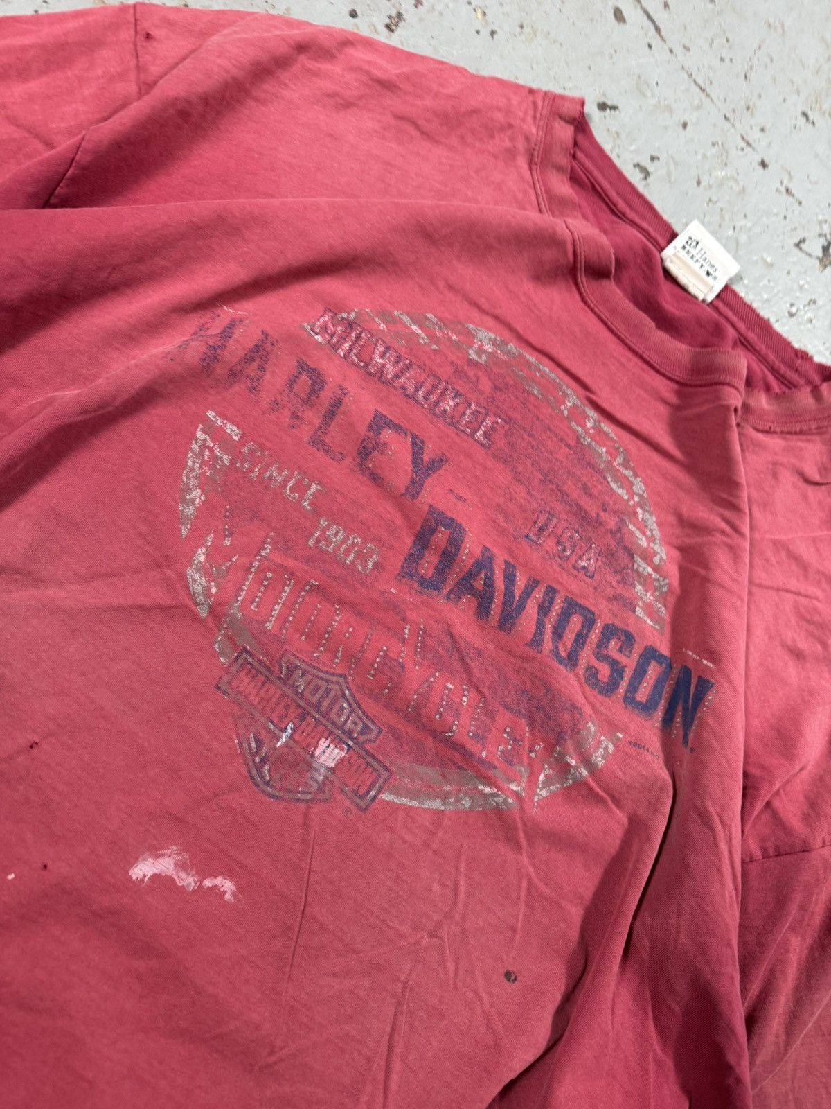 Vintage Vintage Thrashed Harley Davidson Tee Size US XL / EU 56 / 4 - 2 Thumbnail