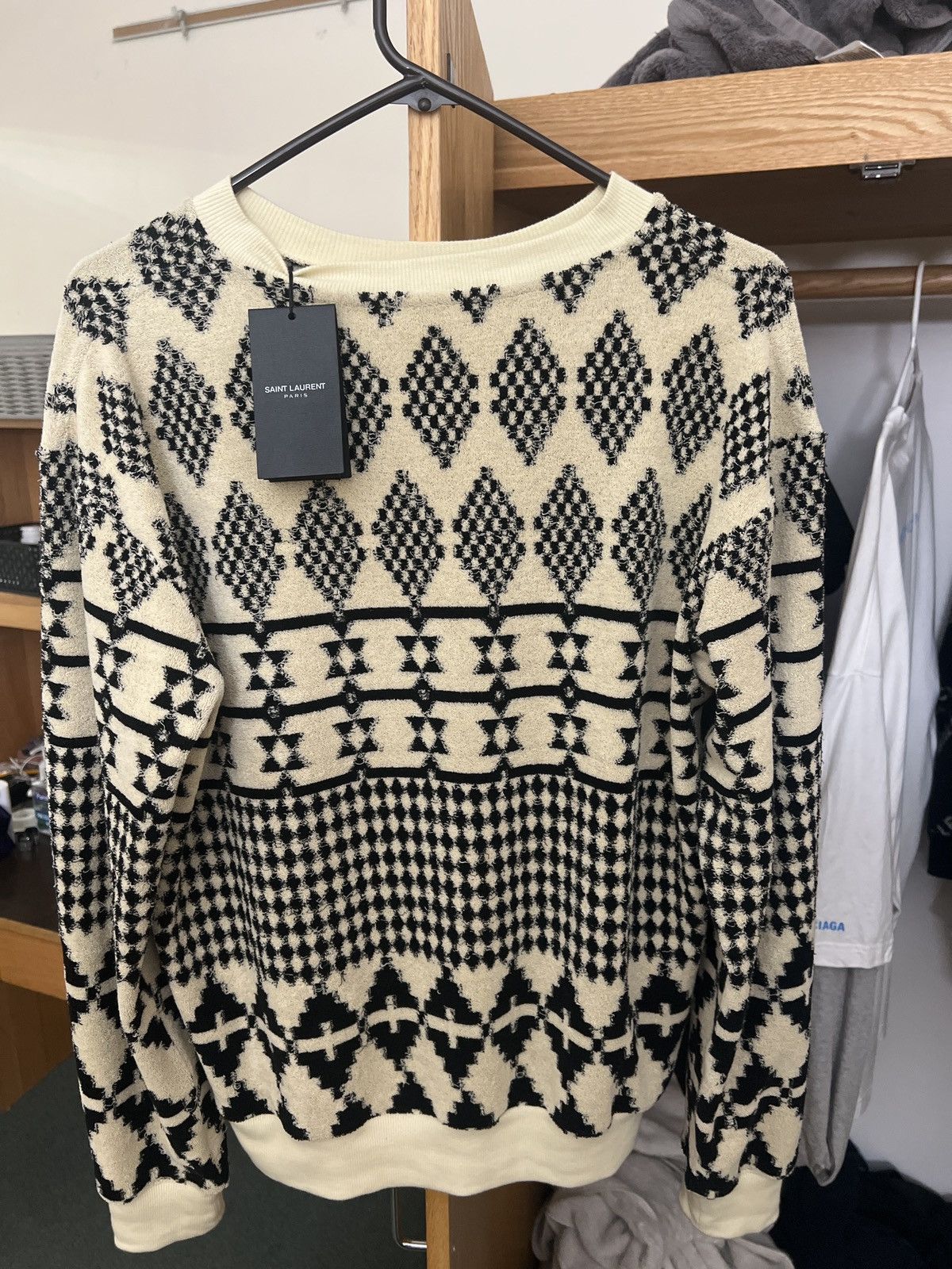 Saint Laurent Paris Saint Laurent Stripe-Jacquard Sweater Size US M / EU 48-50 / 2 - 1 Thumbnail