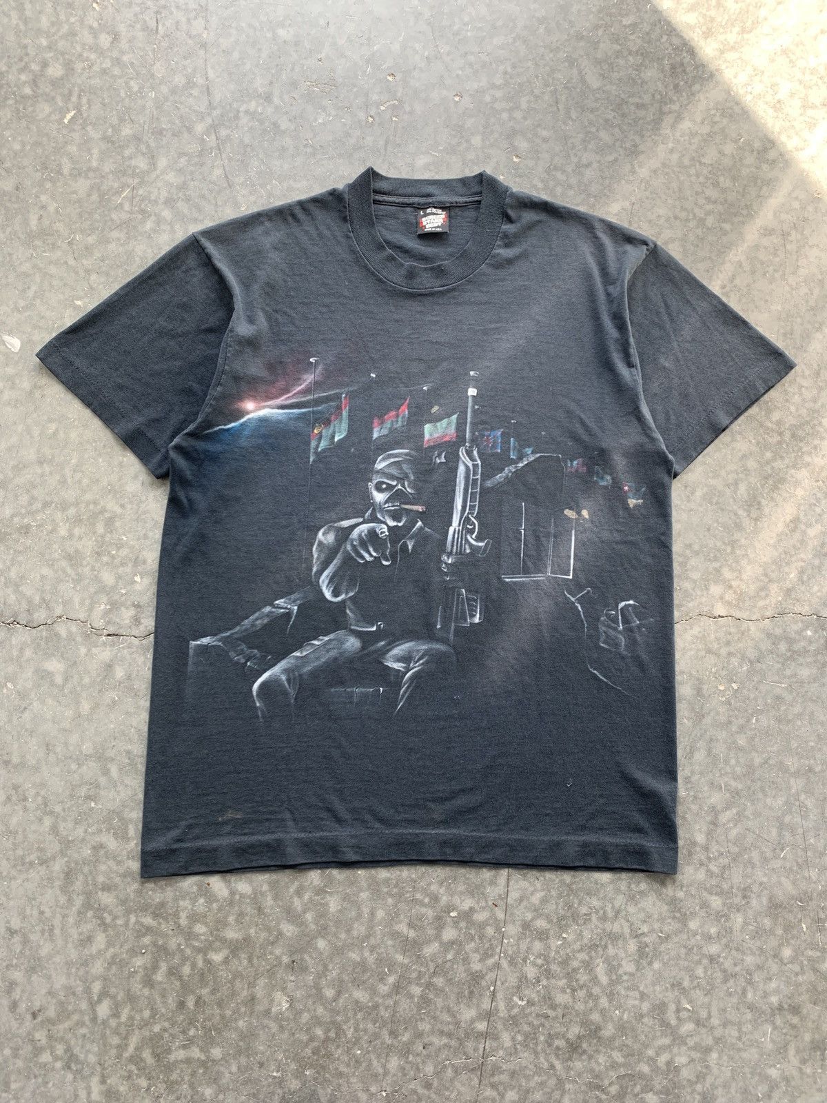Unsound Rags × Vintage Rare Vintage 90s Iron Maiden AOP Graphic Tee Screen Stars Size US L / EU 52-54 / 3 - 1 Thumbnail
