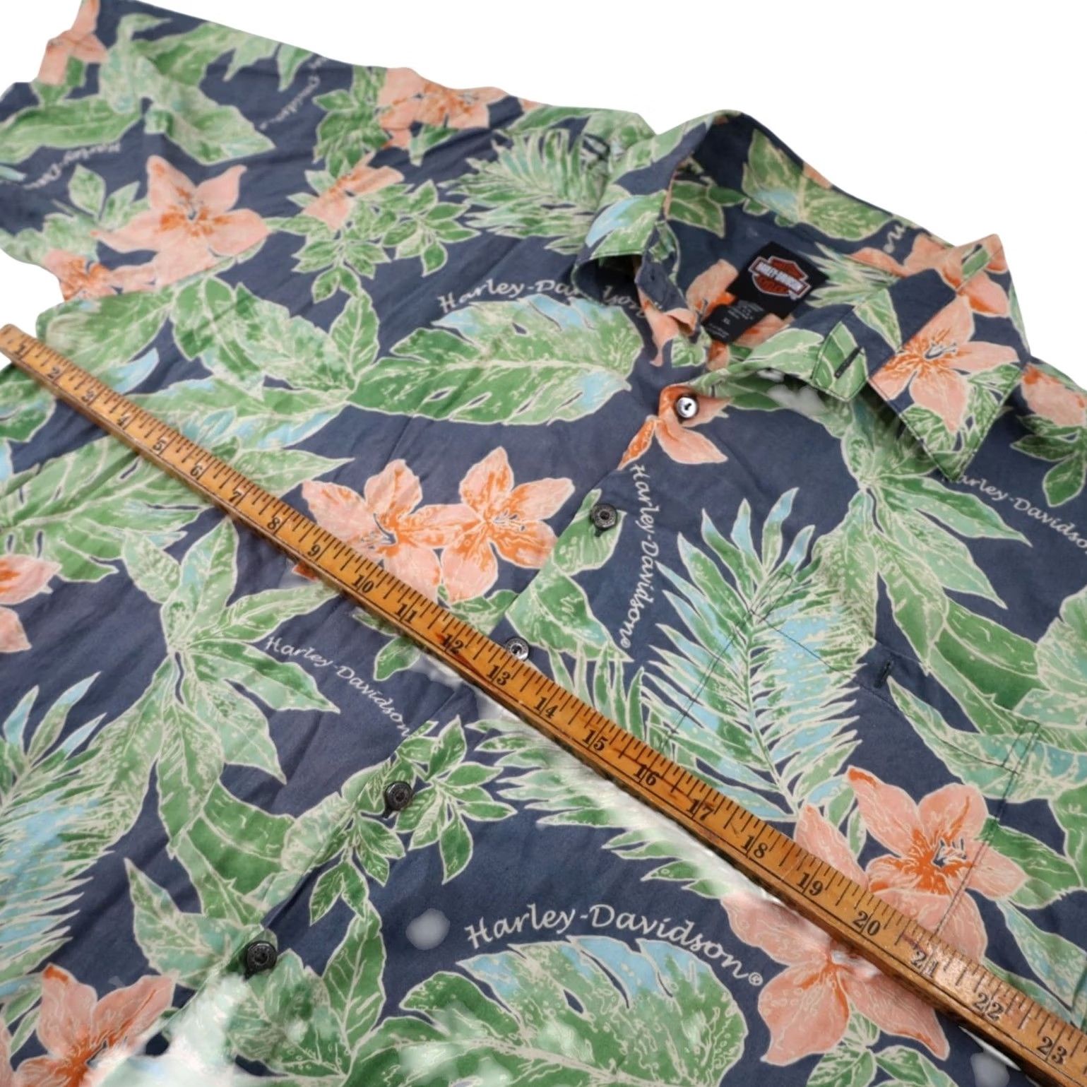 Harley Davidson VINTAGE Harley Davidson Mens XL Floral Hawaiian Button Up Shirt Size US XL / EU 56 / 4 - 7 Thumbnail