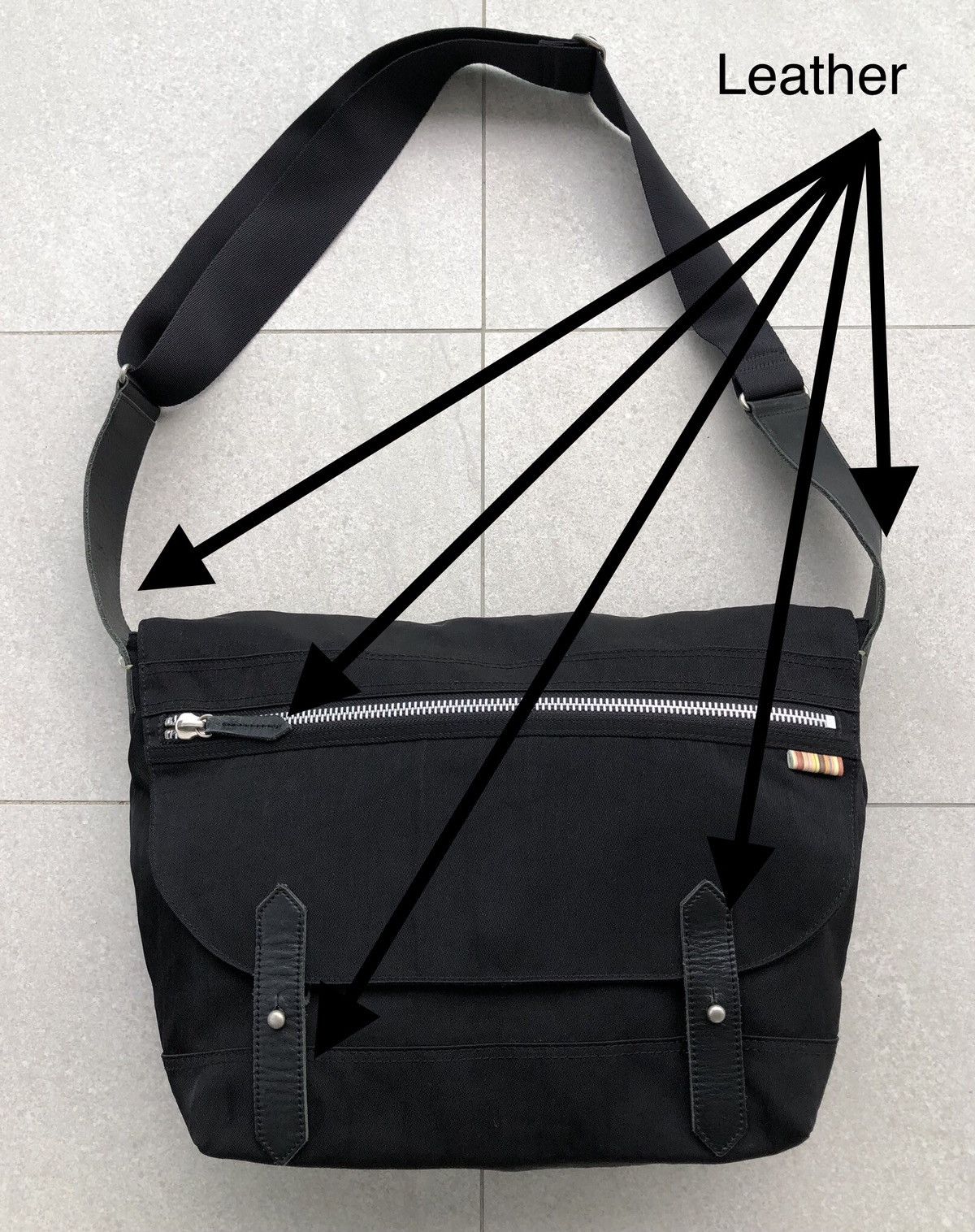 Paul Smith Authentic Paul Smith Genuine Leather Nylon Shoulder Bag Size ONE SIZE - 3 Thumbnail