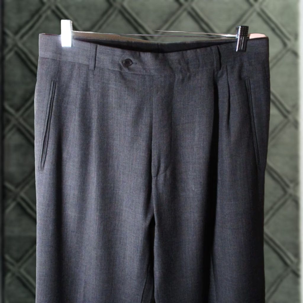 Hugo Boss HUGO BOSS Gray Wool Pleated Dress Pants Men 34W 31L Dress Pants Mens Wool Gray 90s? Size US 34 / EU 50 - 1 Thumbnail