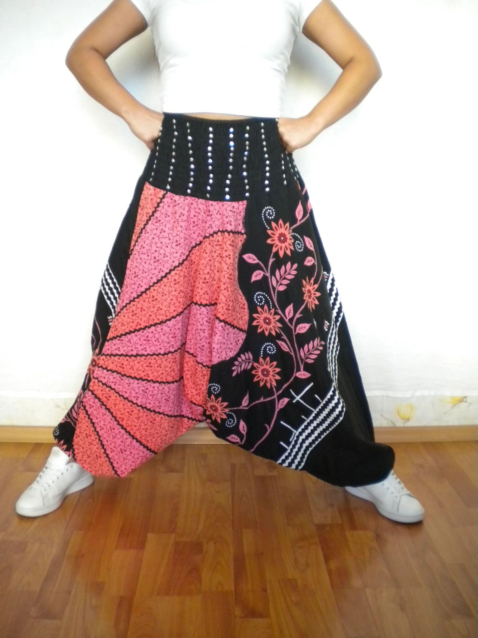Other Y2K harem drop crotch oriental pants thai hippie pant OSFA Size 30" / US 8 / IT 44 - 2 Thumbnail