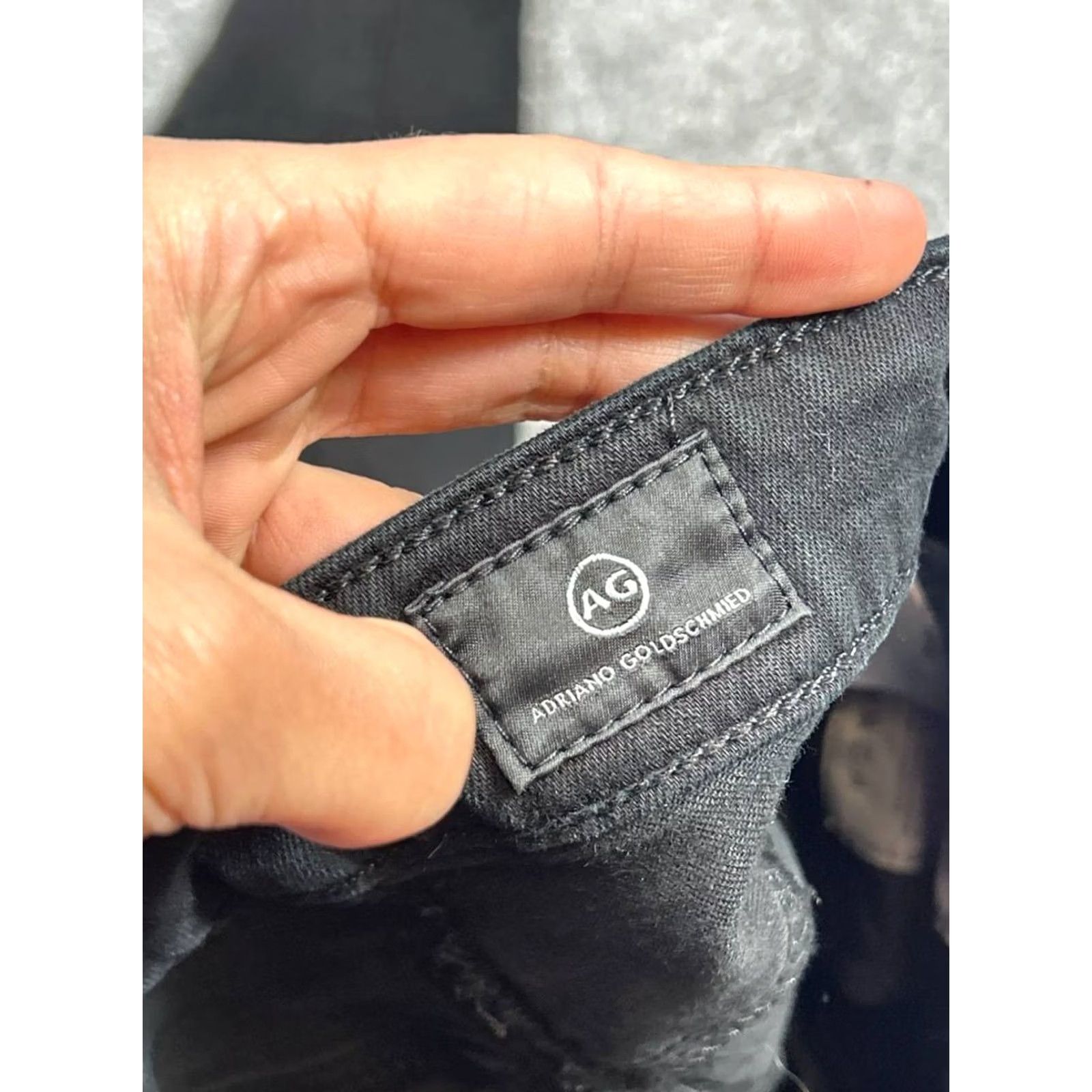 Farah AG Adriano Goldschmied Farrah Jeans Womens 25 Black Skinny 5-Pocket Denim Jeans 28in Inseam Regular Rise Vintage No Size 42" / US 20 - 7 Thumbnail