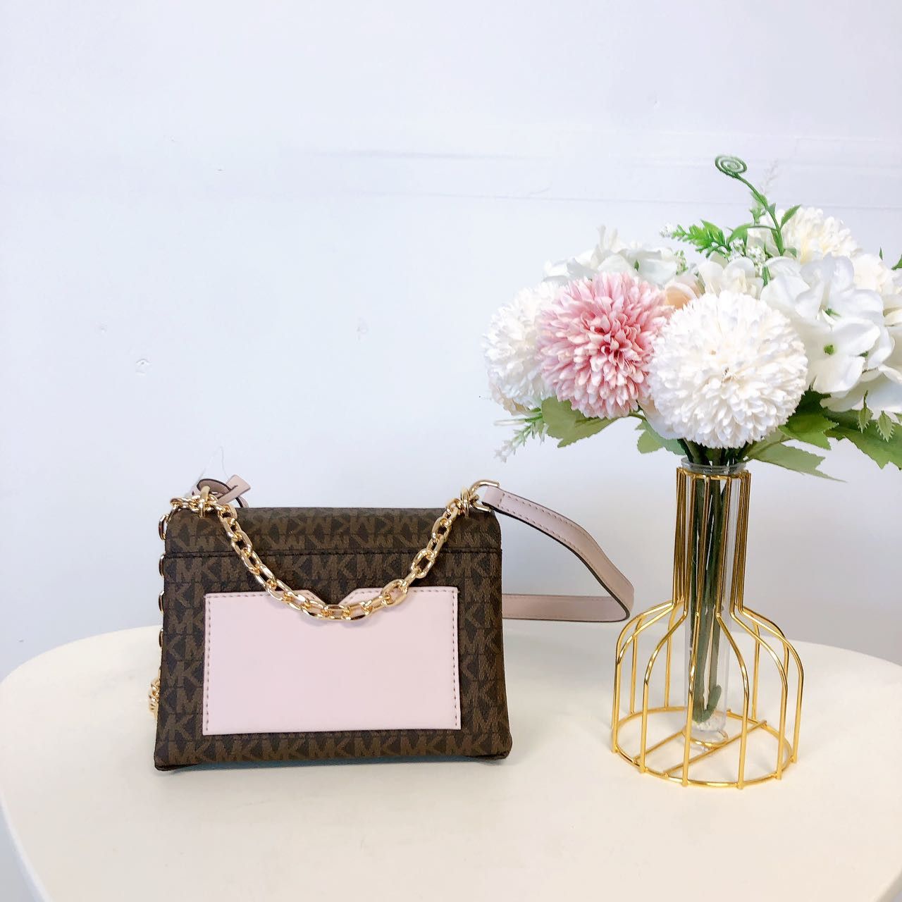 Michael Kors Michael Kors CECE EXTRA SMALL LEATHER CROSSBODY POWDER BLUSH Size ONE SIZE - 4 Thumbnail