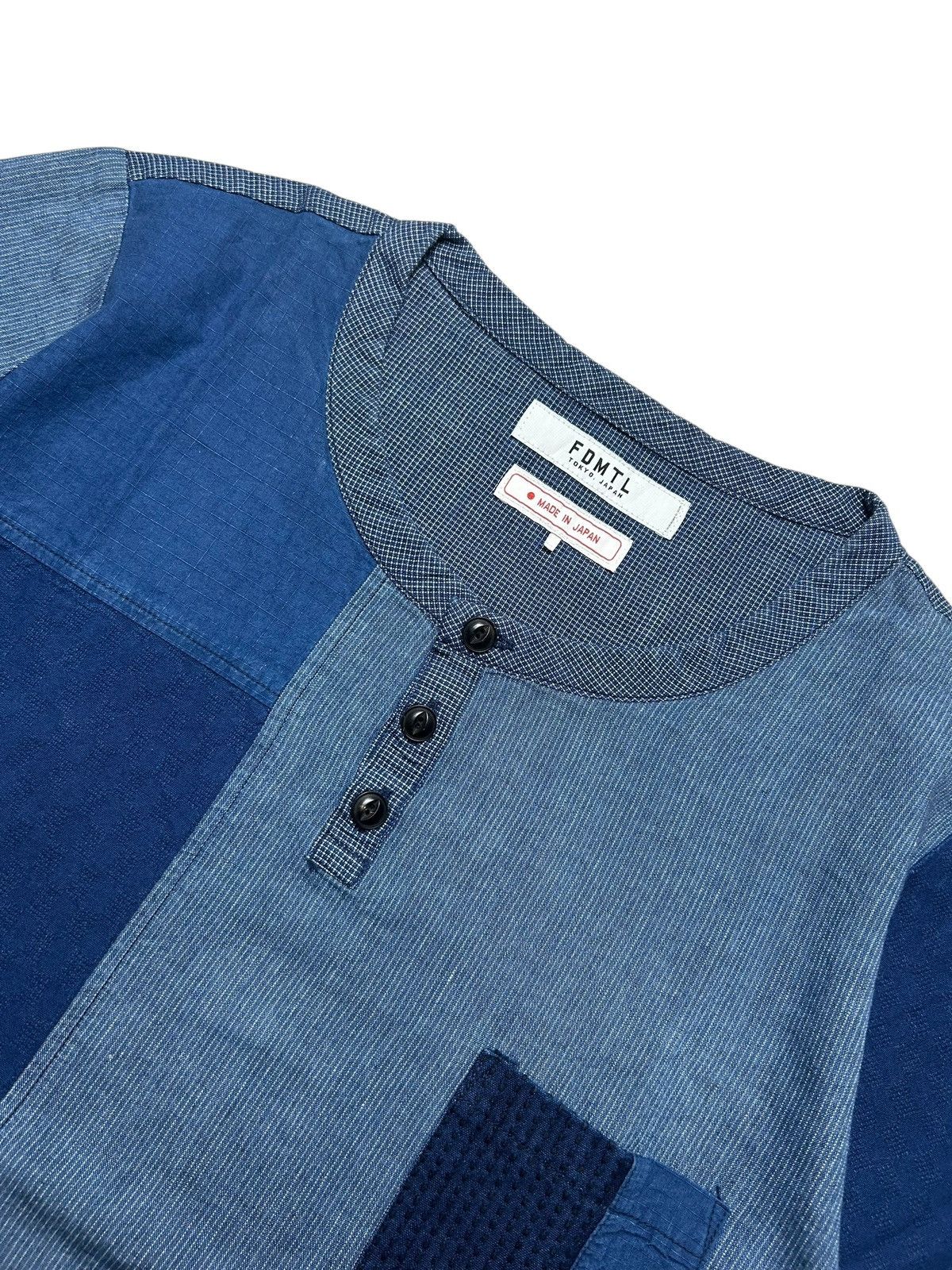 FDMTL FDMTL TOKYO fundamental Pullover Patchwork Shirt Indigo Size US M / EU 48-50 / 2 - 7 Thumbnail