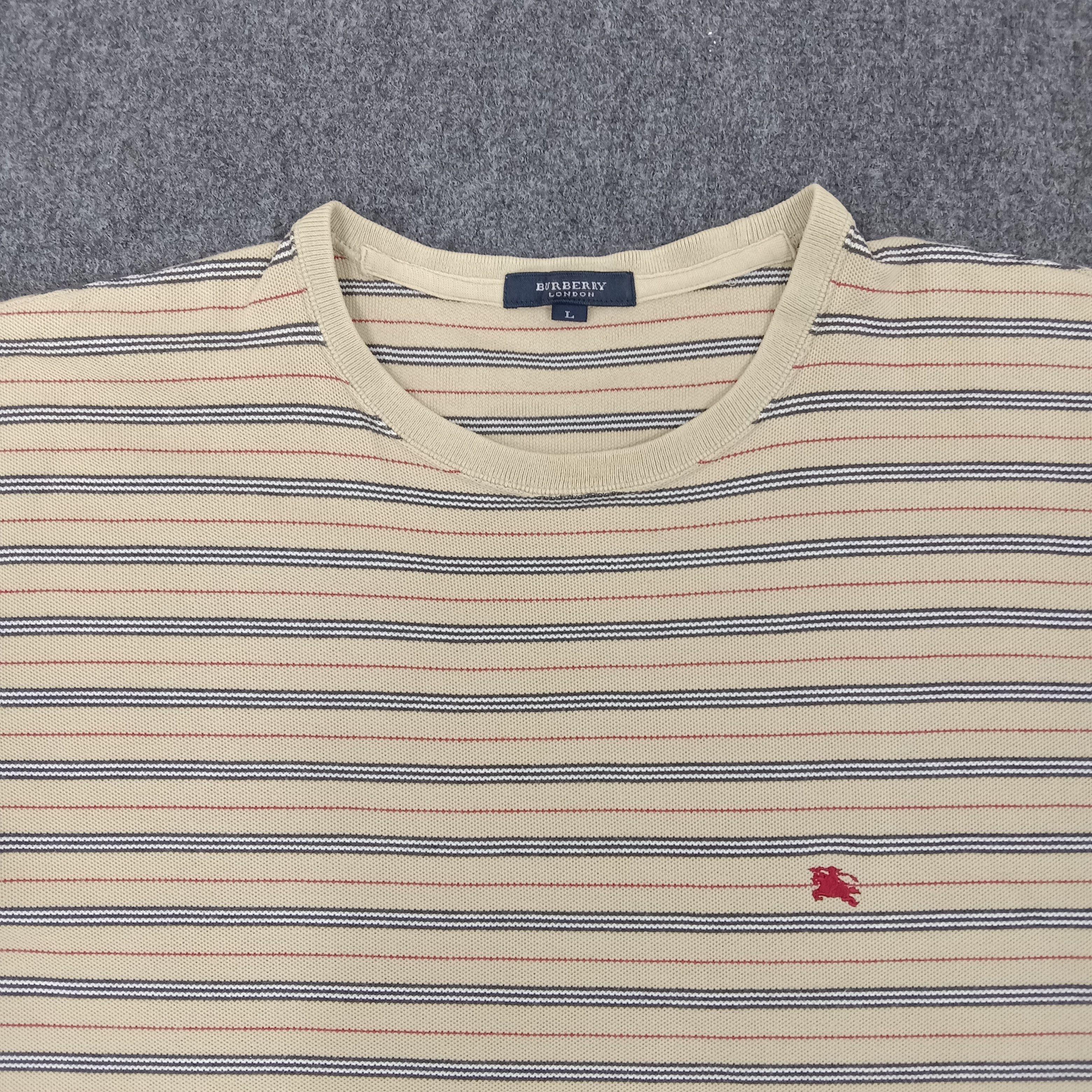 Burberry × Vintage Burberry London Striped Tshirt Size US L / EU 52-54 / 3 - 2 Thumbnail