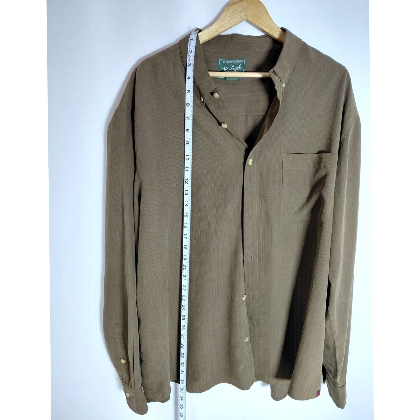 Vintage Woolrich Button-Up Shirt XXL Brown Solid Knit Long Sleeve Mens Size US S / EU 44-46 / 1 - 7 Thumbnail