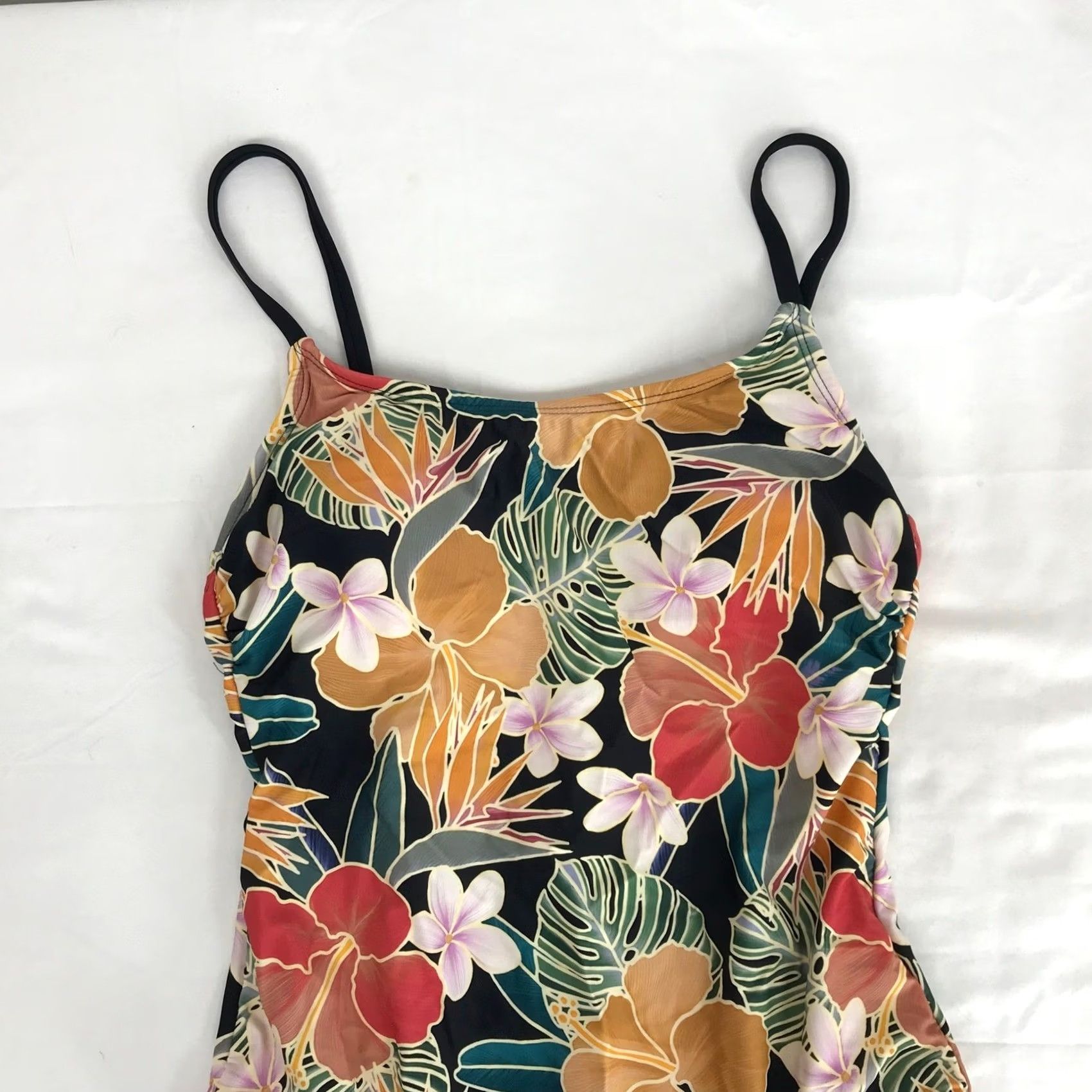 Hurley Hurley Womens One Piece Swimsuit Tropical Floral Strappy Back Black Multicolor Size ONE SIZE - 2 Thumbnail
