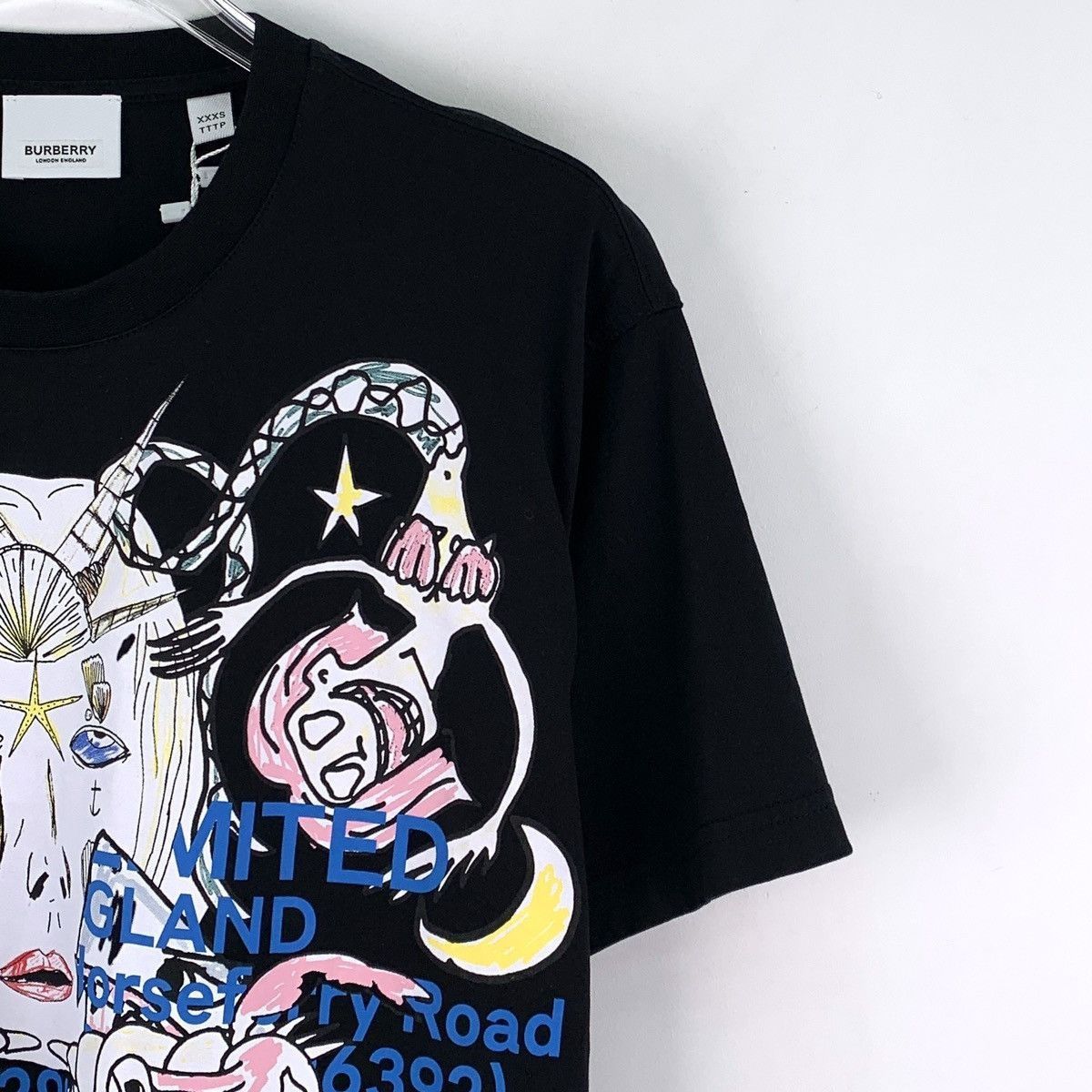 Burberry Black Graphic Print Short Sleeve T-Shirt Size US XXS / EU 40 - 3 Thumbnail
