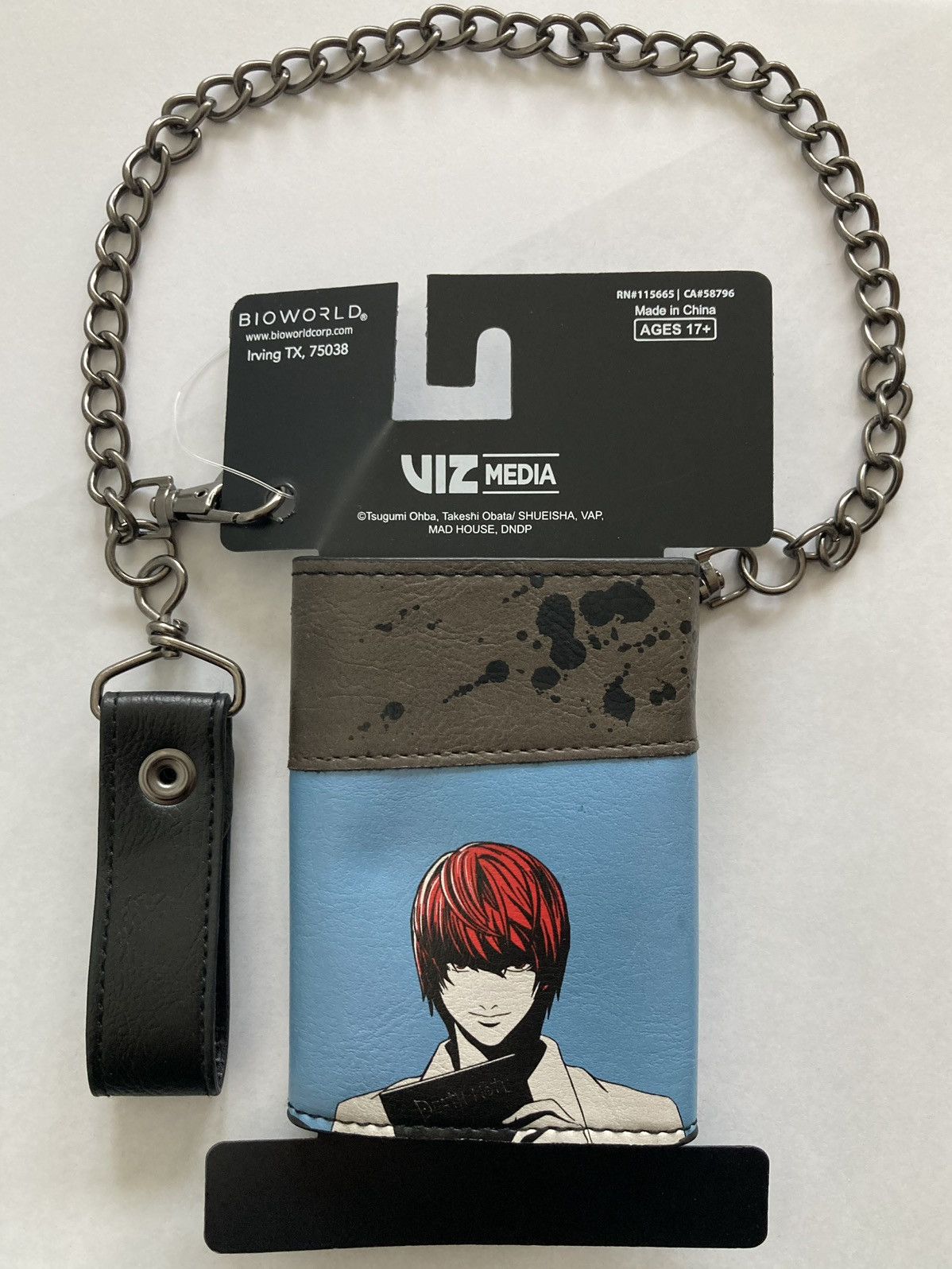 Hot Topic DEATH NOTE WALLET TRIFOLD W/ CHAIN L LIGHT YAGAMI BIOWORLD🆕 Size ONE SIZE - 2 Thumbnail