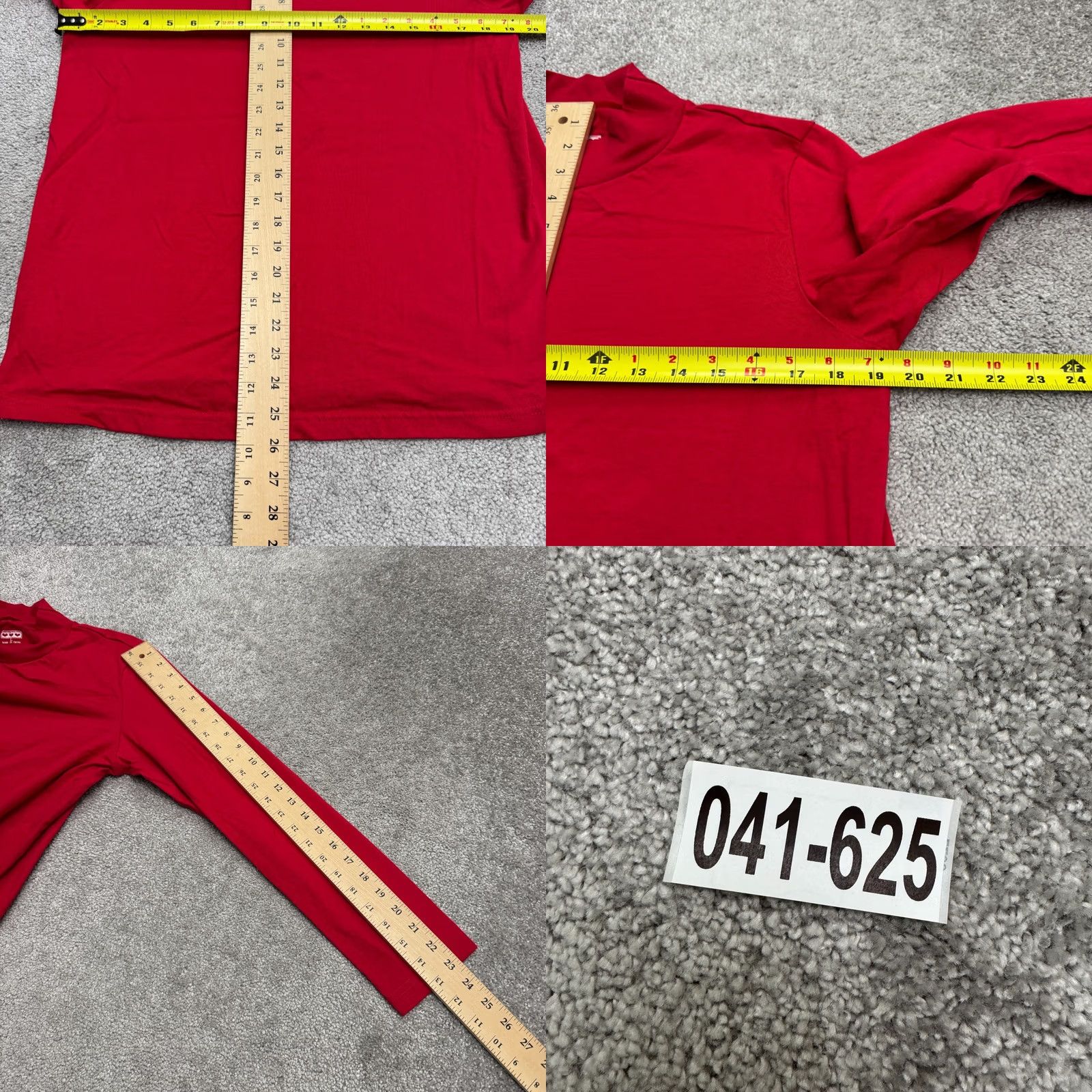 Vintage American Sweetheart Shirt Womens Large Red Cotton Blend Mock Neck Long Sleeve Casual Shirt Size L / US 10 / IT 46 - 8 Thumbnail