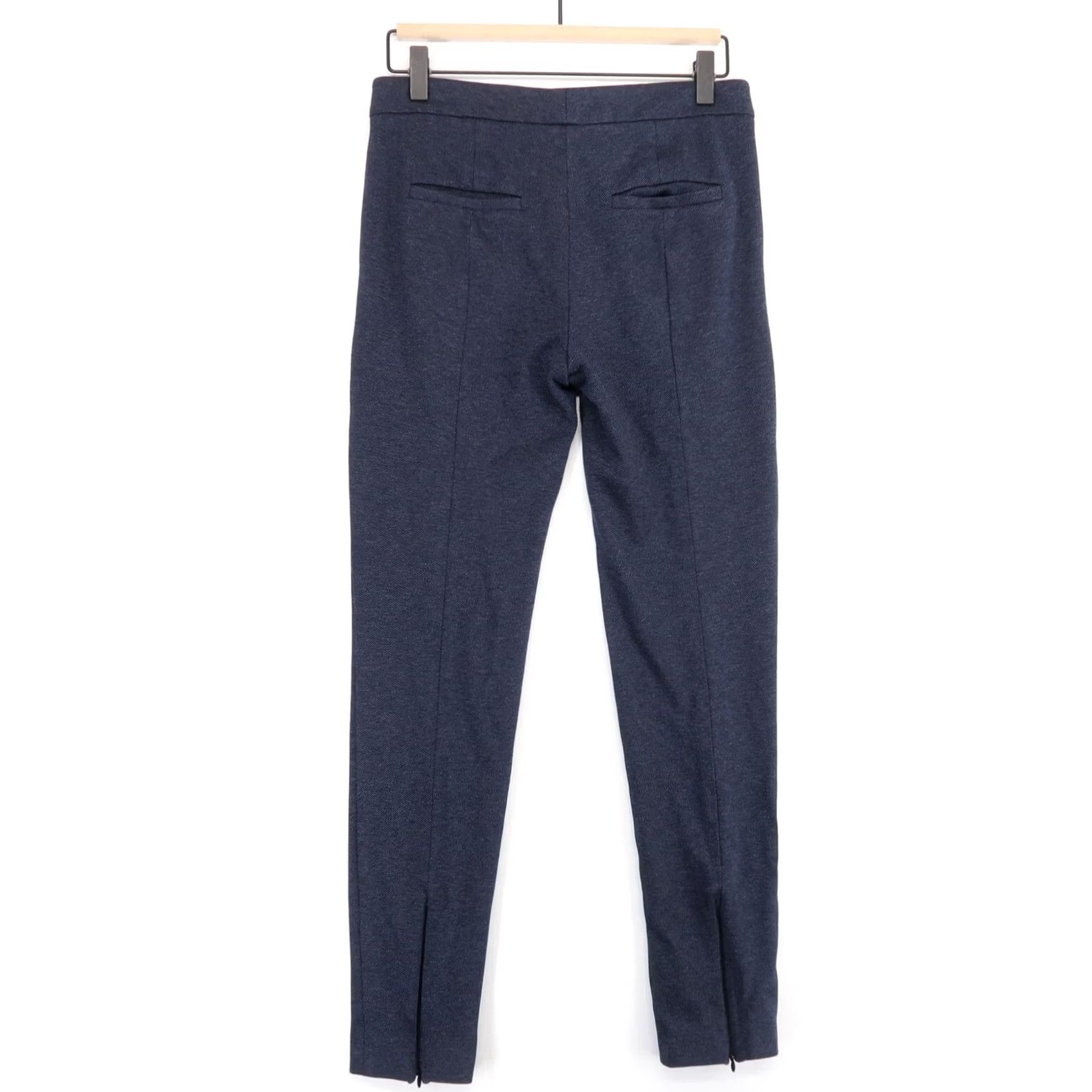 Tibi Tibi Pants Womens 2 Blue Ankle Zip Slim Fit Mid Rise Dress Trousers Knit Stretch Size 26" / US 2 / IT 38 - 2 Thumbnail