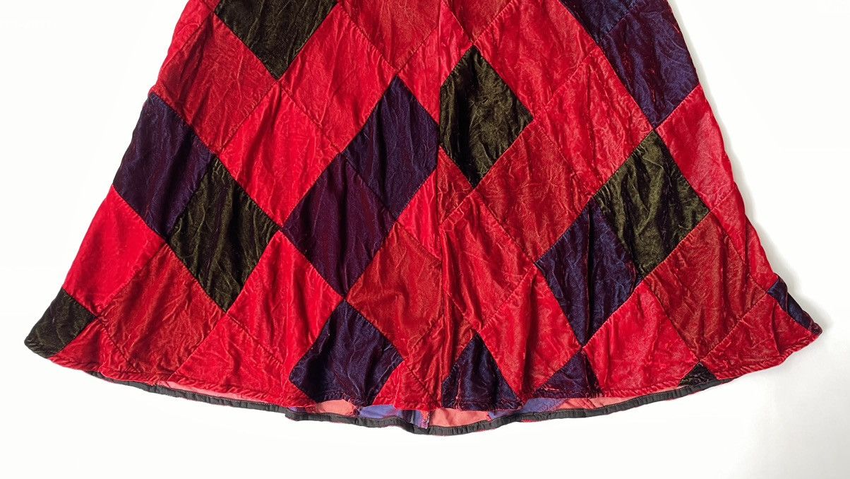 Comme des Garcons S/S 04 Patchwork Velvet Mid Skirt Size 26" / US 2 / IT 38 - 10 Thumbnail