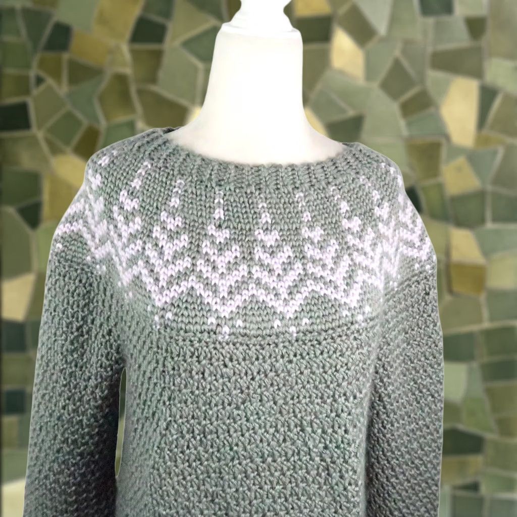 Vintage VINTAGE Sweater Women Pullover Fair Isle Hand Knit Long Sleeve Knit 80s Bohemian L Gray Lavender Regular Size Large Mens Womens Boys Girls Size L / US 10 / IT 46 - 1 Thumbnail