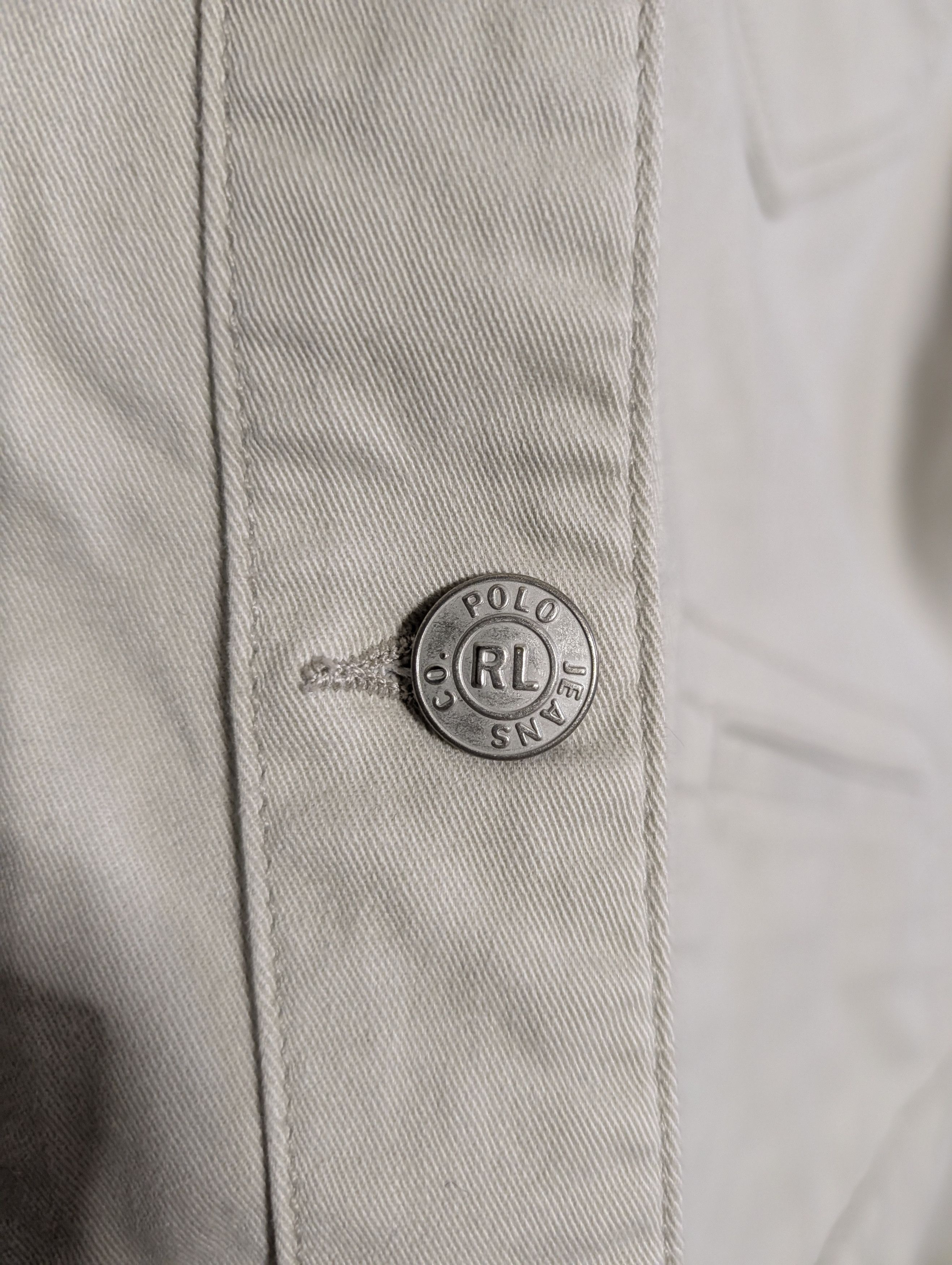 Polo Ralph Lauren Ivory white denim jean trucker jacket RL flag tag L Size L / US 10 / IT 46 - 4 Thumbnail