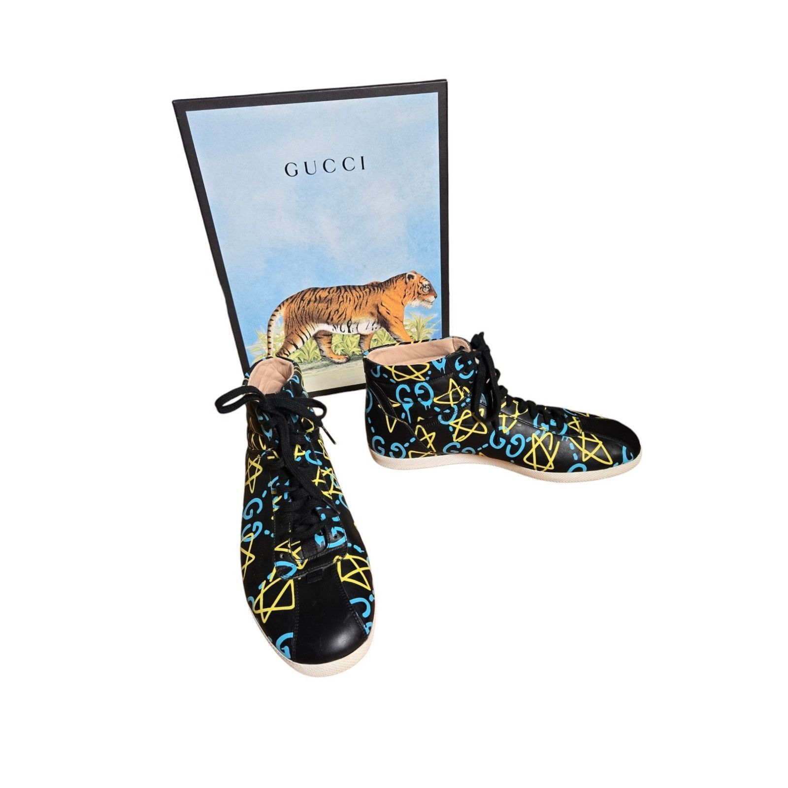 Gucci Gucci High Top Ghost Graffiti Print Limited Edition Sneakers Size US 11 / EU 44 - 3 Thumbnail
