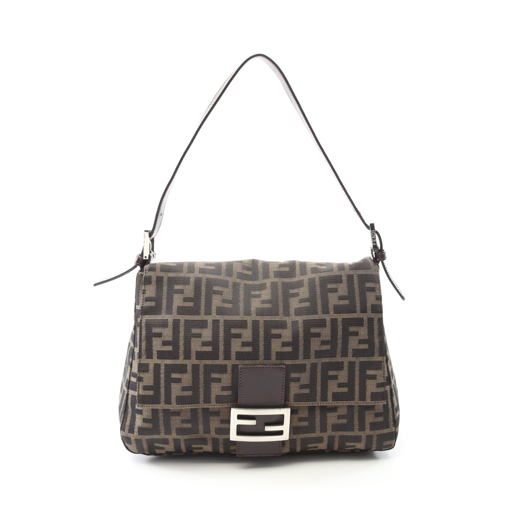 Fendi Fendi Mamma Bucket One Shoulder Bag Canvas Leather Brown Dark Size ONE SIZE - 1 Thumbnail