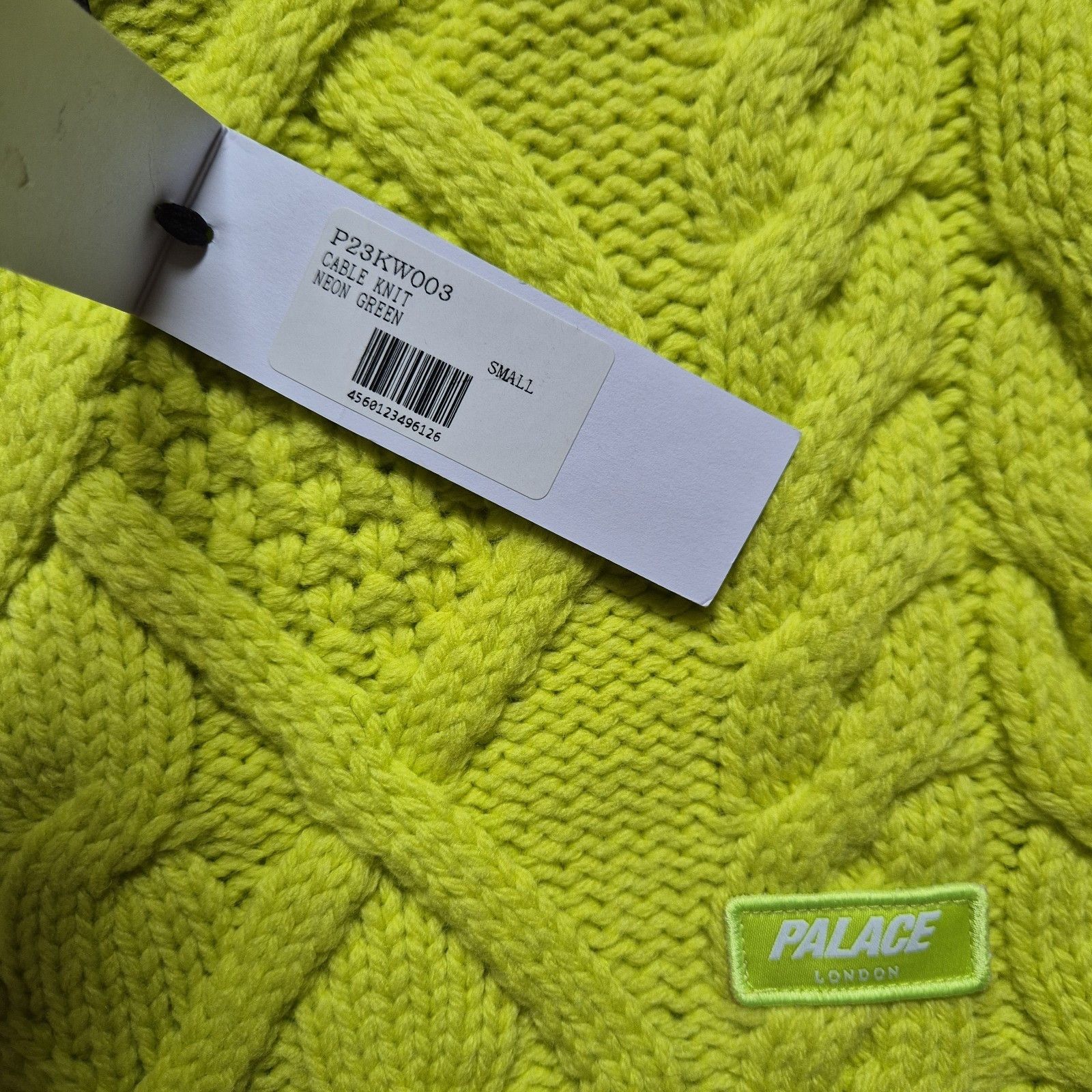 Palace Palace Cable Knit Sweater Neon Green Small FW22 Size US S / EU 44-46 / 1 - 3 Thumbnail