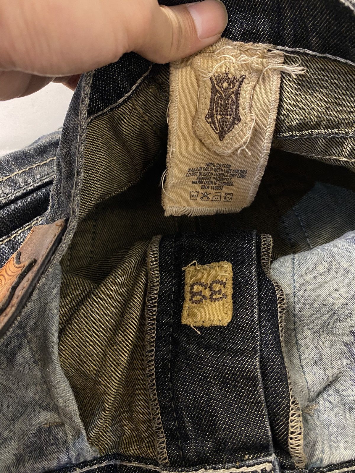 Japanese Brand ✨ Archive Monarchy Britain 🇬🇧 Flag Flared Washed Jeans Denim Size US 34 / EU 50 - 17 Thumbnail