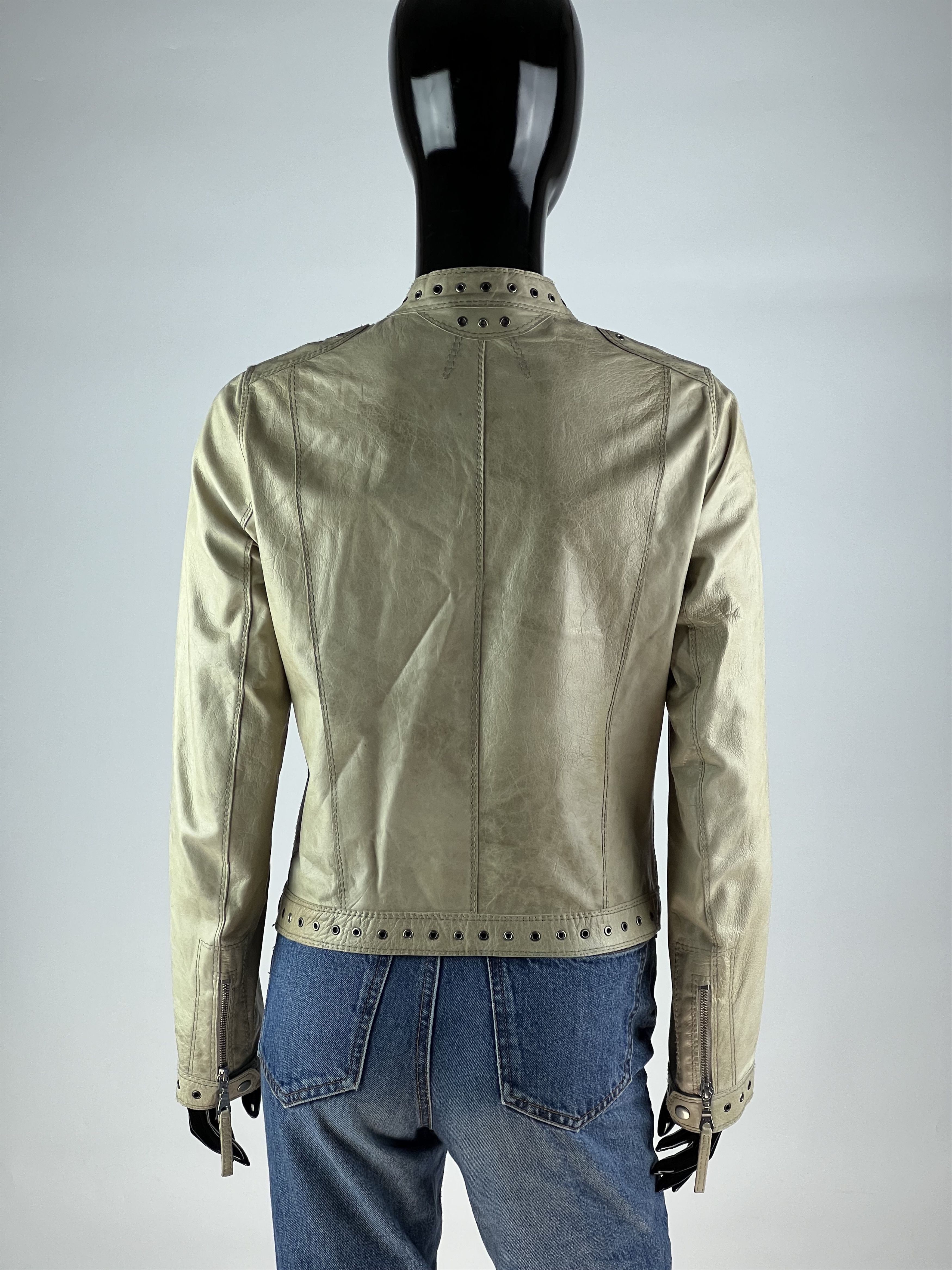 Vintage Marc Cain Vintage Beige Leather Jacket Size 2 S/M Size S / US 4 / IT 40 - 3 Thumbnail