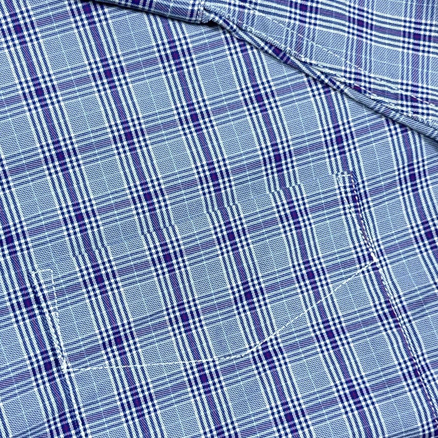 UNTUCKit UNTUCKit Shirt Men XXL Purple Plaid Button Nylon Performance Stretch Dress Shirt Size 48R - 5 Thumbnail