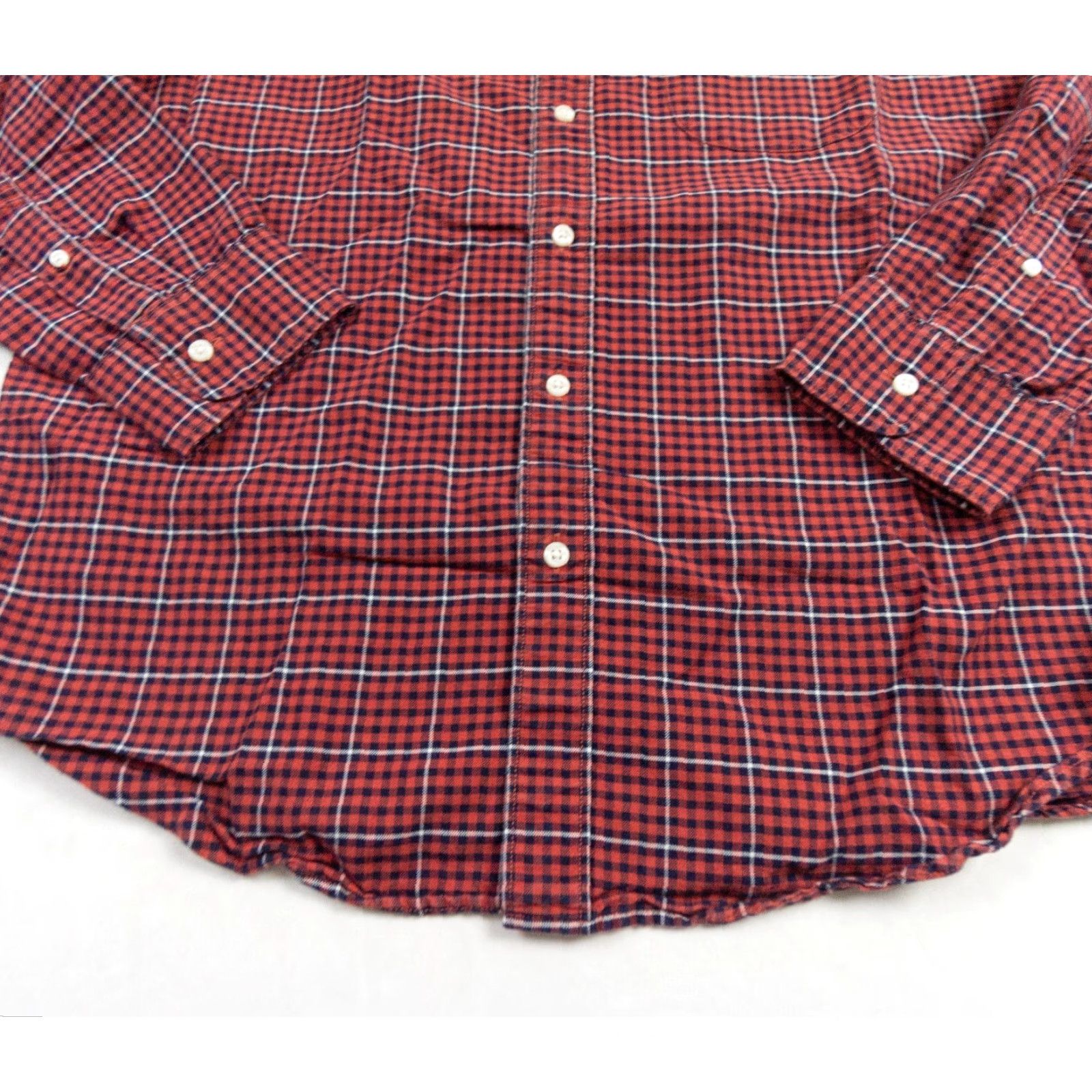J.Crew J.CREW Shirt Adult Large Red Oxford Button-Up Long Sleeve Check Cotton Preppy Mens Size US L / EU 52-54 / 3 - 3 Thumbnail