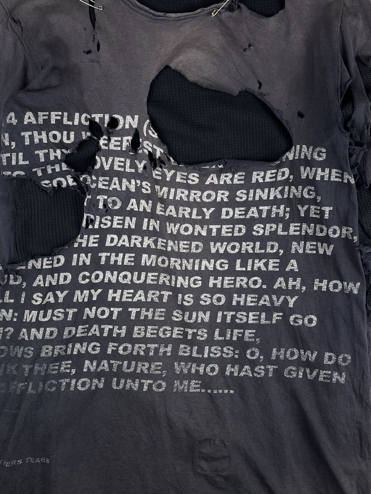 Rick Owens × Rick Owens Drkshdw × Vintage FW07 Rick Owens Exploder Poem Longsleeve Tshirt Thrashed Size US M / EU 48-50 / 2 - 9 Thumbnail