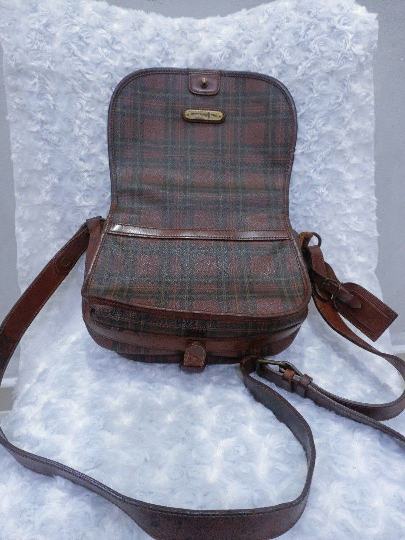 Polo Ralph Lauren Vintage Polo Ralph Lauren Plaid Leather Shoulder Bag Size ONE SIZE - 7 Thumbnail