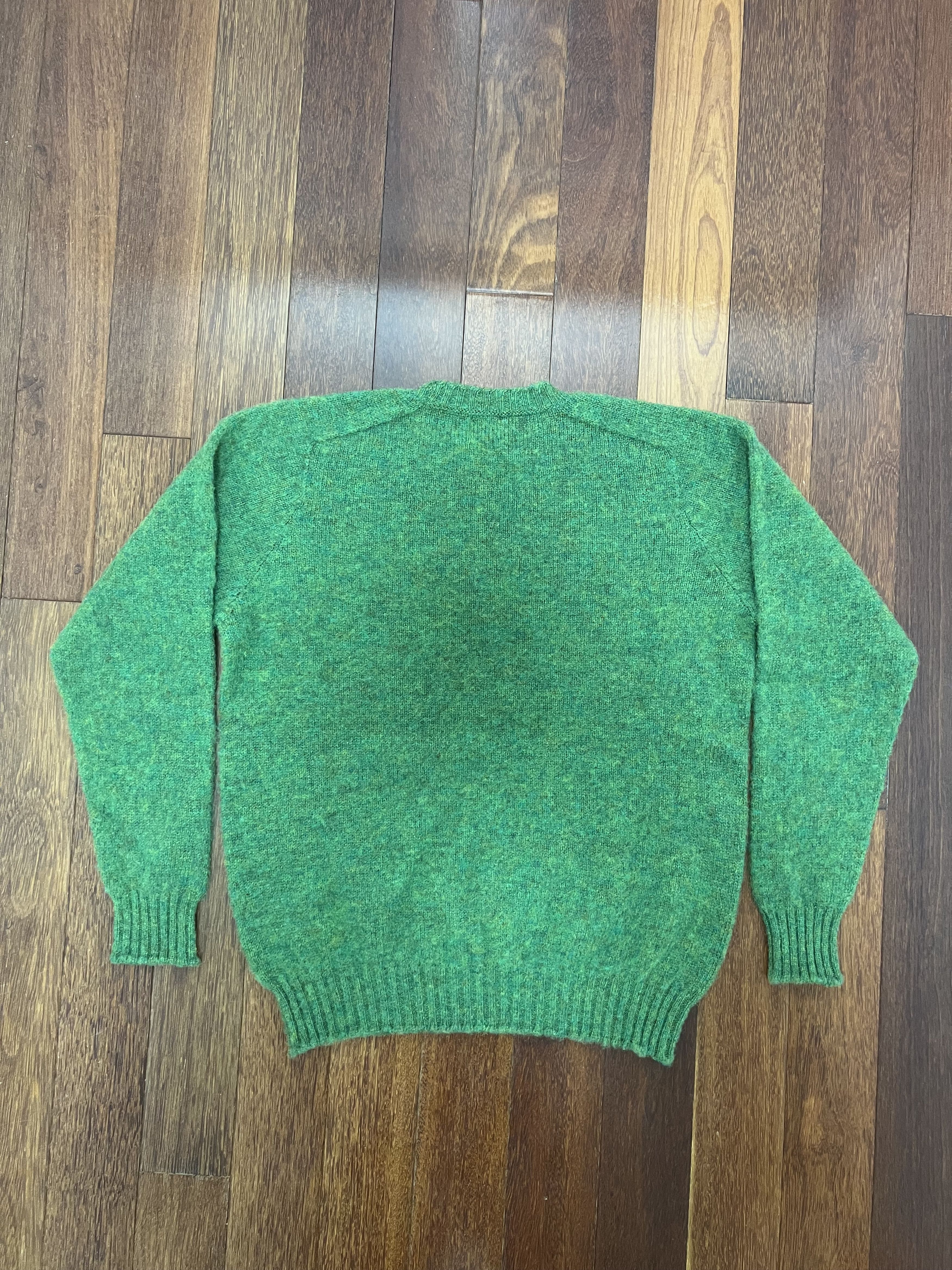 Jamiesons Of Shetland 💚 JAMIESON'S OF SHETLAND BRUSHED CREW KNIT Leprechaun Size US L / EU 52-54 / 3 - 7 Thumbnail