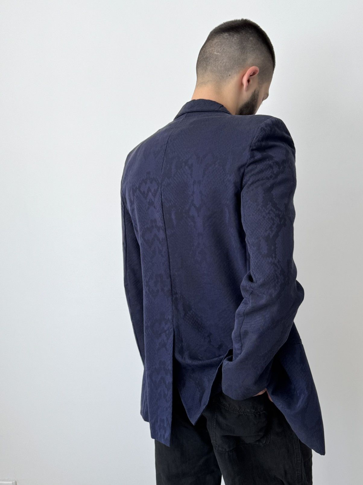 Maison Margiela 2011 Maison Margiela Blue Snake Pattern Blazer Jacket Size US M / EU 48-50 / 2 - 2 Thumbnail