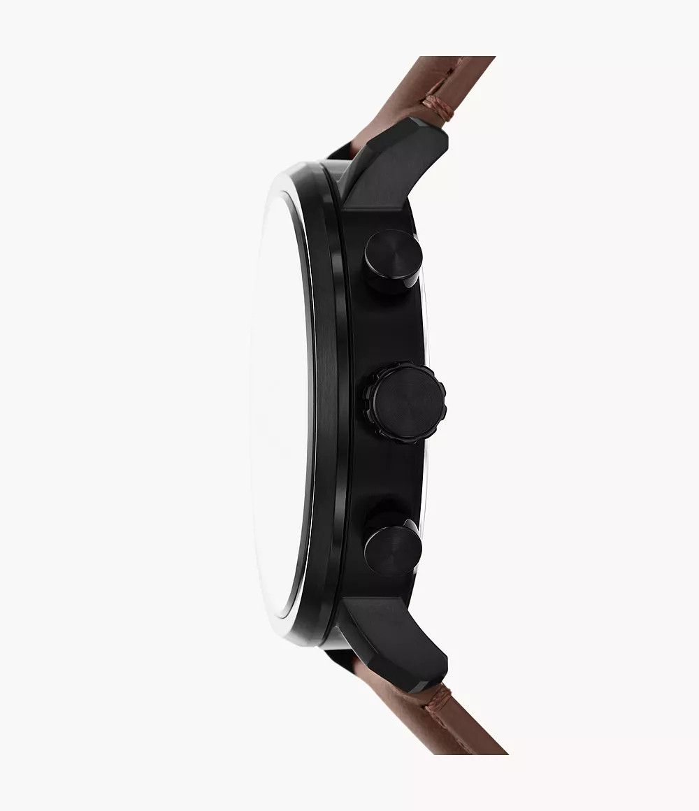 Fossil Fossil Rhett Multifunction Watch Black Dial Brown Leather Size ONE SIZE - 2 Thumbnail