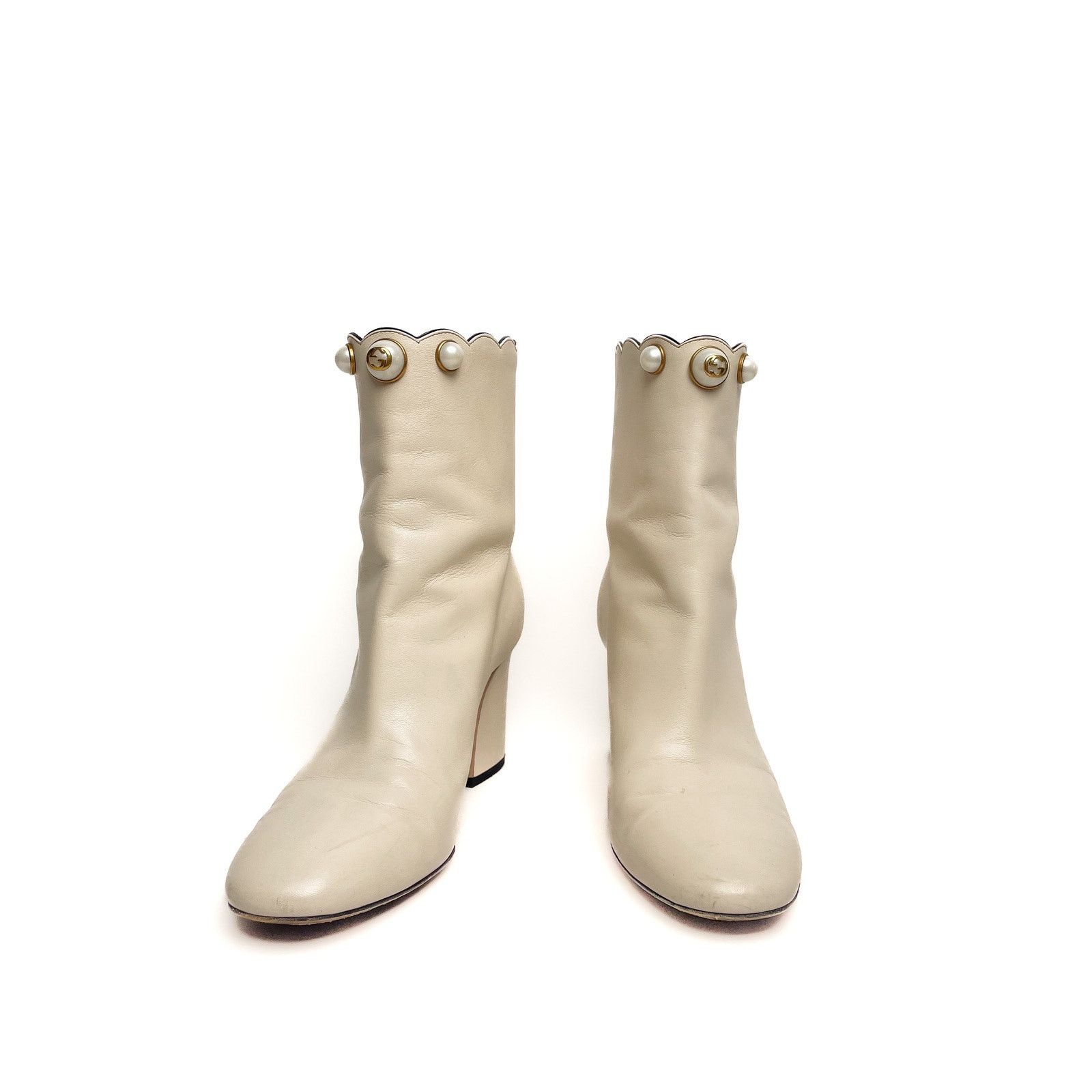 Gucci Cream Short Boots Size US 8 / IT 38 - 3 Thumbnail